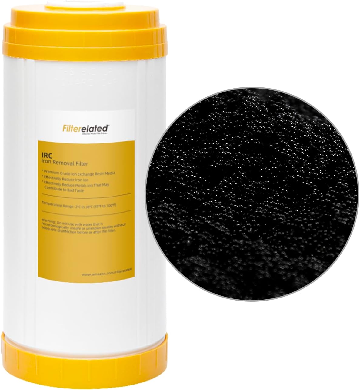 Filterelated 10" x 4.5" Iron Removal Water Filter Cartridge with Specialized Resin | Whole House Well Water Filter for Heavy Iron, Manganese & Sediment | Long-Last Universal Replacement Cartridge product image