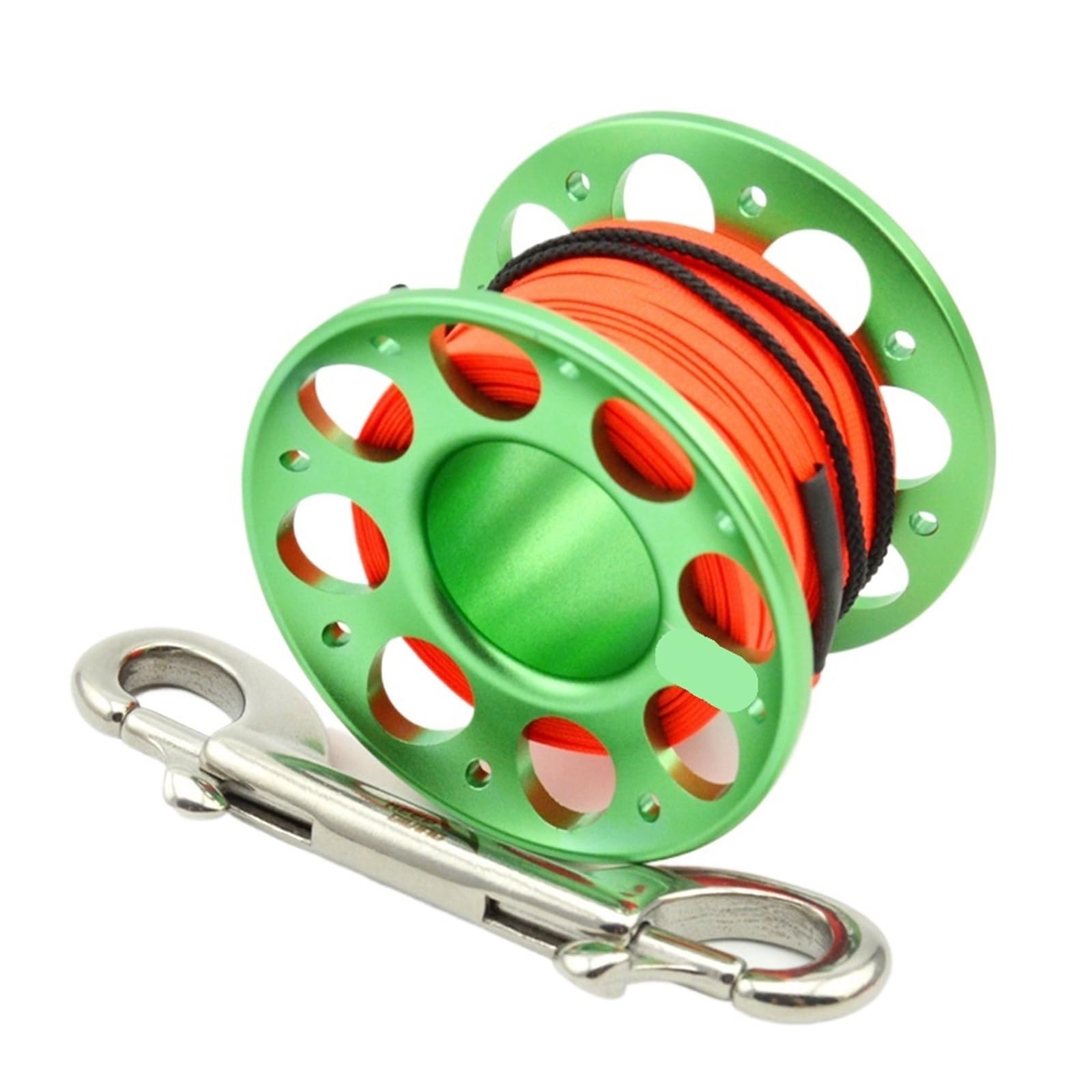 Dive Finger Reel, Scuba Diving Finger Spool 15m 30m Multicolor Aluminum Bolt Snap Hook(15m Green)
