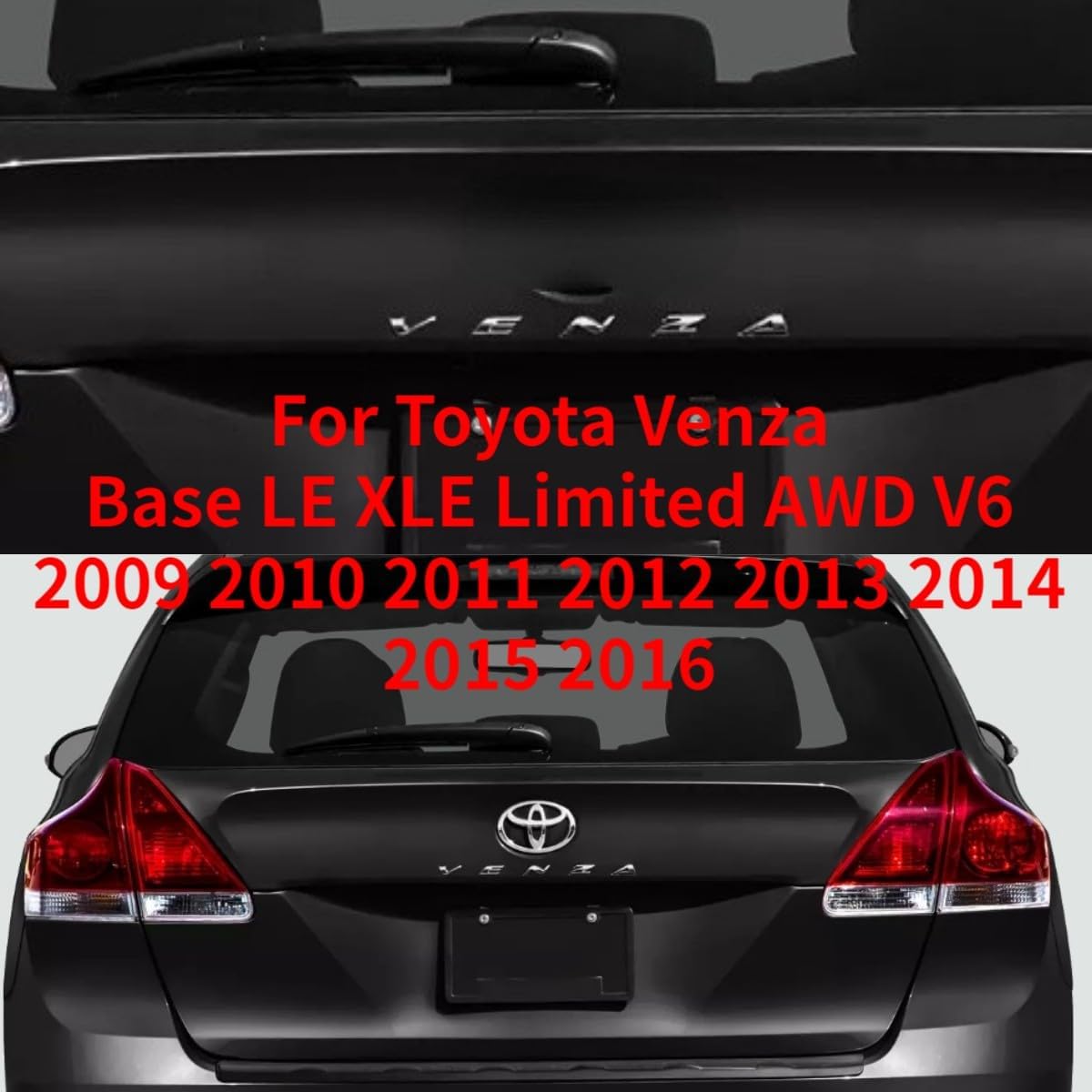 generic Rear wiper arm blade replacement For Toyota Venza Base LE XLE Limited AWD V6 2009 2010 2011 2012 2013 2014 2015 2016 Rear Windshield Wiper Arm Blade Set