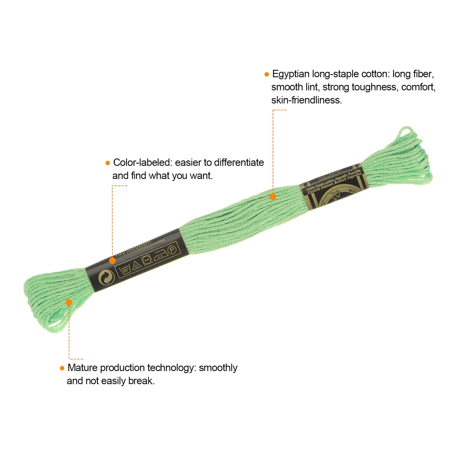 12 Skeins Egyptian Cotton Embroidery Floss – Premium Divisible Thread For Bracelets & Hand Embroidery