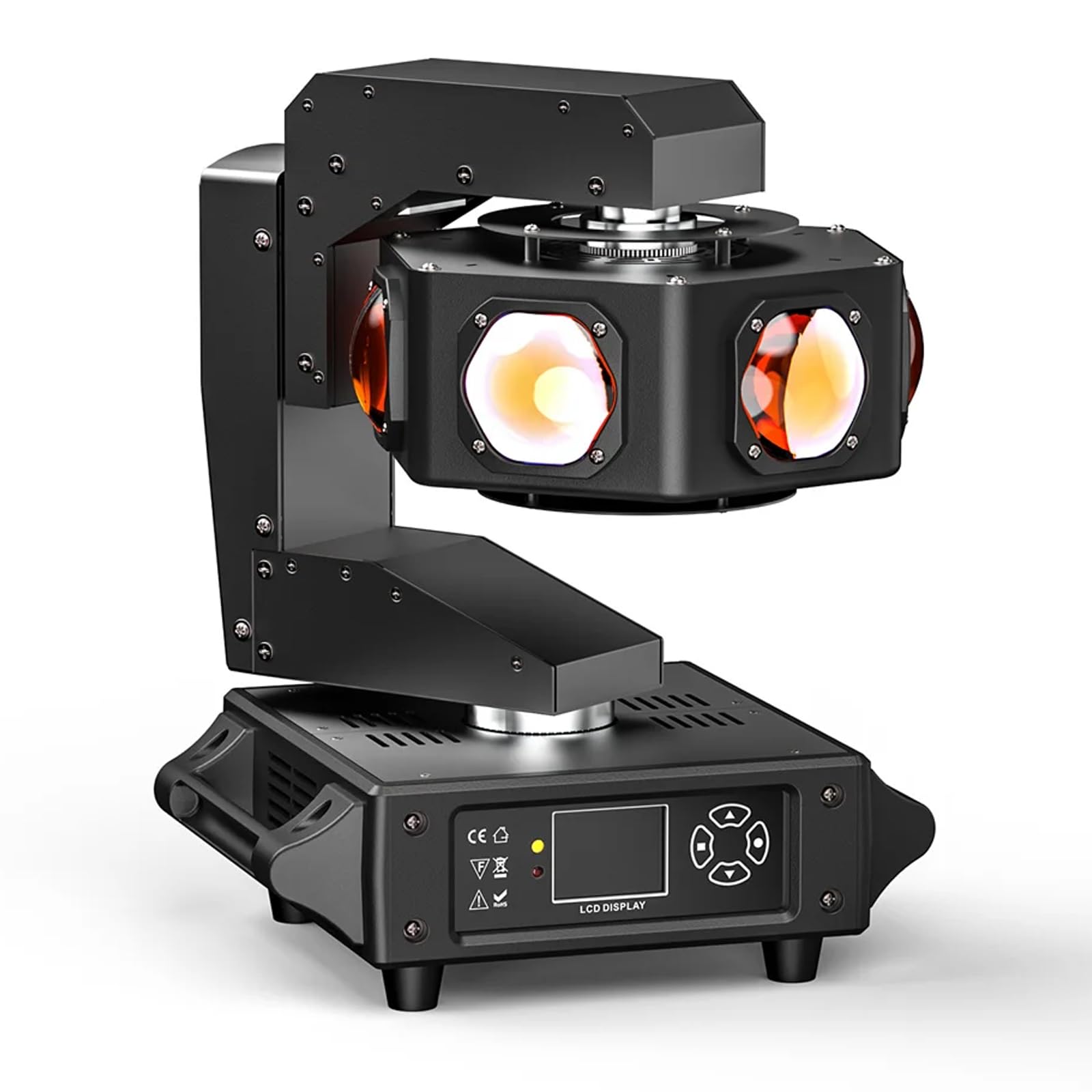 Luce LED a testa mobile, 300 W RGBW fascio stroboscopico con effetti di illuminazione misti e controllo della musica per feste, eventi, bar e matrimoni