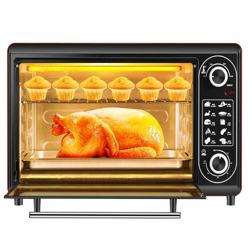 Forno tostapane multifunzione a convezione da banco, controllo intelligente della temperatura e temporizzazione di grande capacità da 48 litri, include teglia da forno, griglia for arrostire, acciaio