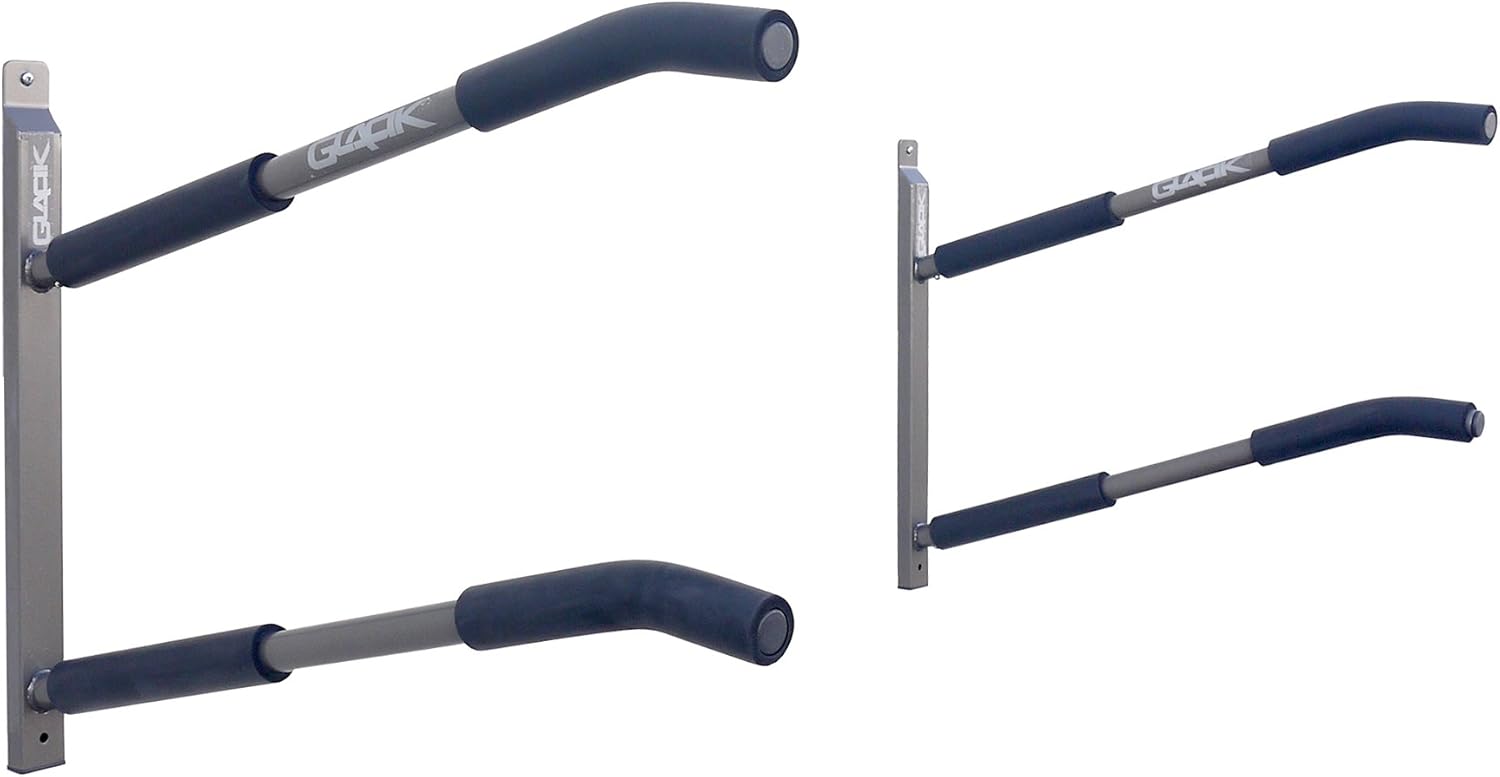 Glacik Wall Mount Storage Rack for SUPs, by Sparehand Paddlesports – Skateboard Wall Mount and Surfboard Rack for Garage Organization – Indoor and Outdoor Wall Hanger Rack Glacik Wall Mount Storage Rack for SUPs, by Sparehand Paddlesports – Skateboard Wall Mount and Surfboard Rack for Garage Organization – Indoor and Outdoor Wall Hanger Rack