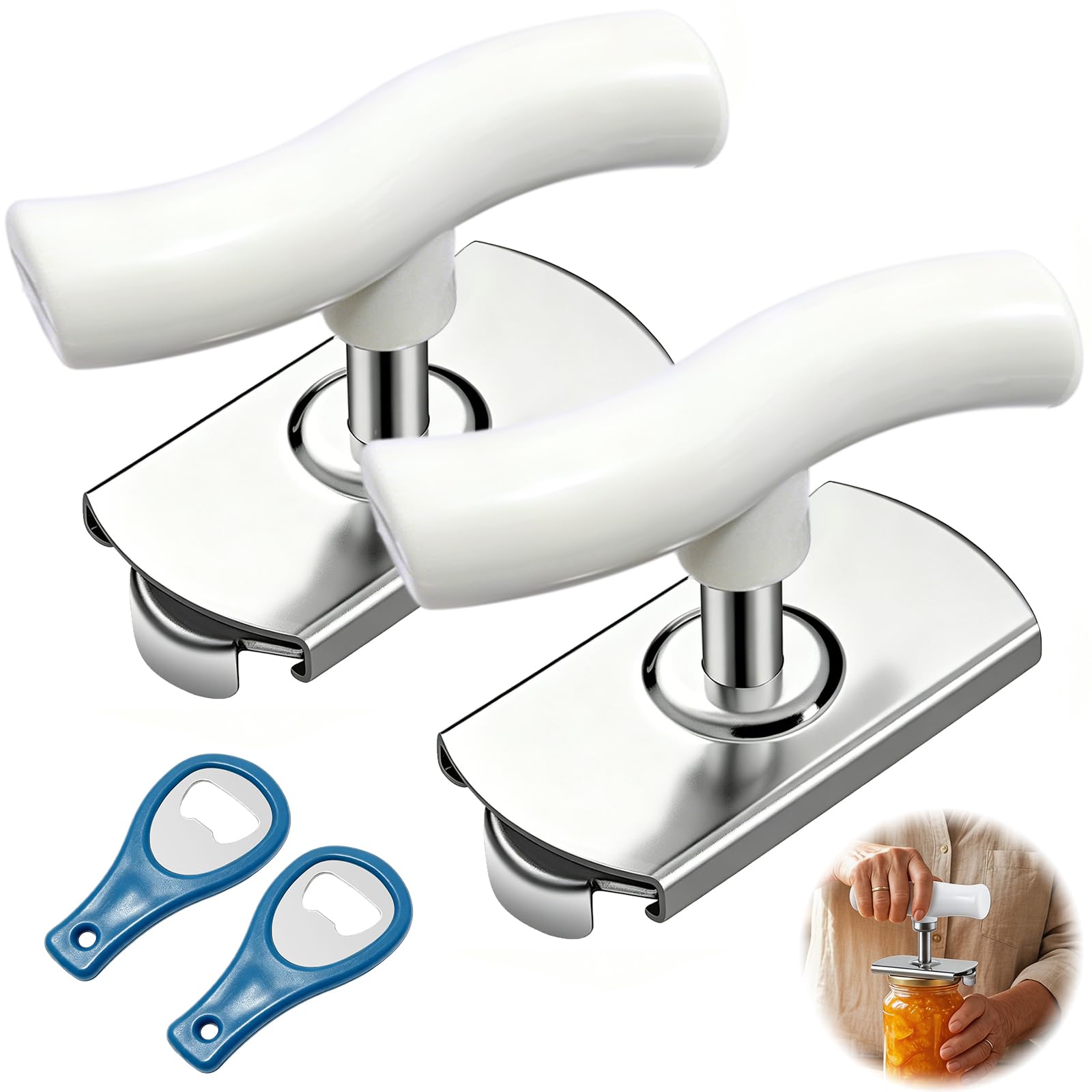 Ouvre Bocal Manuel, Ouvre Boite de Bocal et Ouvre Bouteille, Outil de Cuisine Polyvalent pour Bocaux et Pots