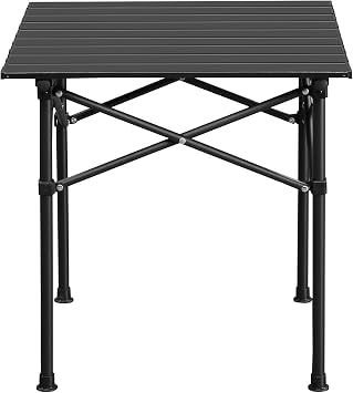 Portable Folding Camping Table for 2-4 Persons, Ultralight Collapsible Table Outdoor Camp Table for Camping, Hiking, Picnics, BBQ, Beach Trips & Tailgating,20x20 in, Black