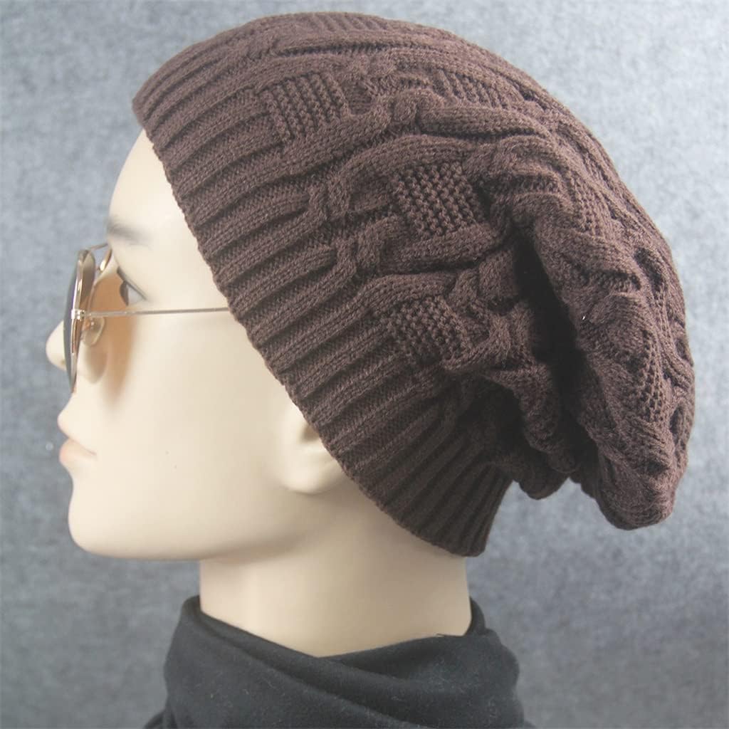 衣類 冬のビーニーニット帽子ソフトハット厚く暖かい帽子男性と女性のカジュアル (Color : B, Size : One Size