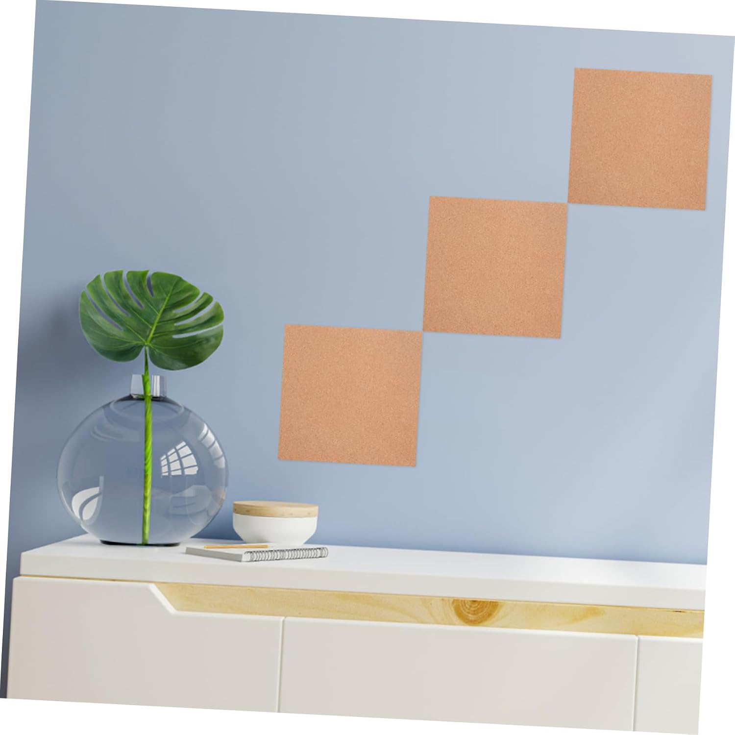 Holibanna Cork Board Squares 30x0.2cm 8pcs Decorative Cork Bulletin Board for DIY Crafts Wall Decoration Suitable for Home Office and School Use