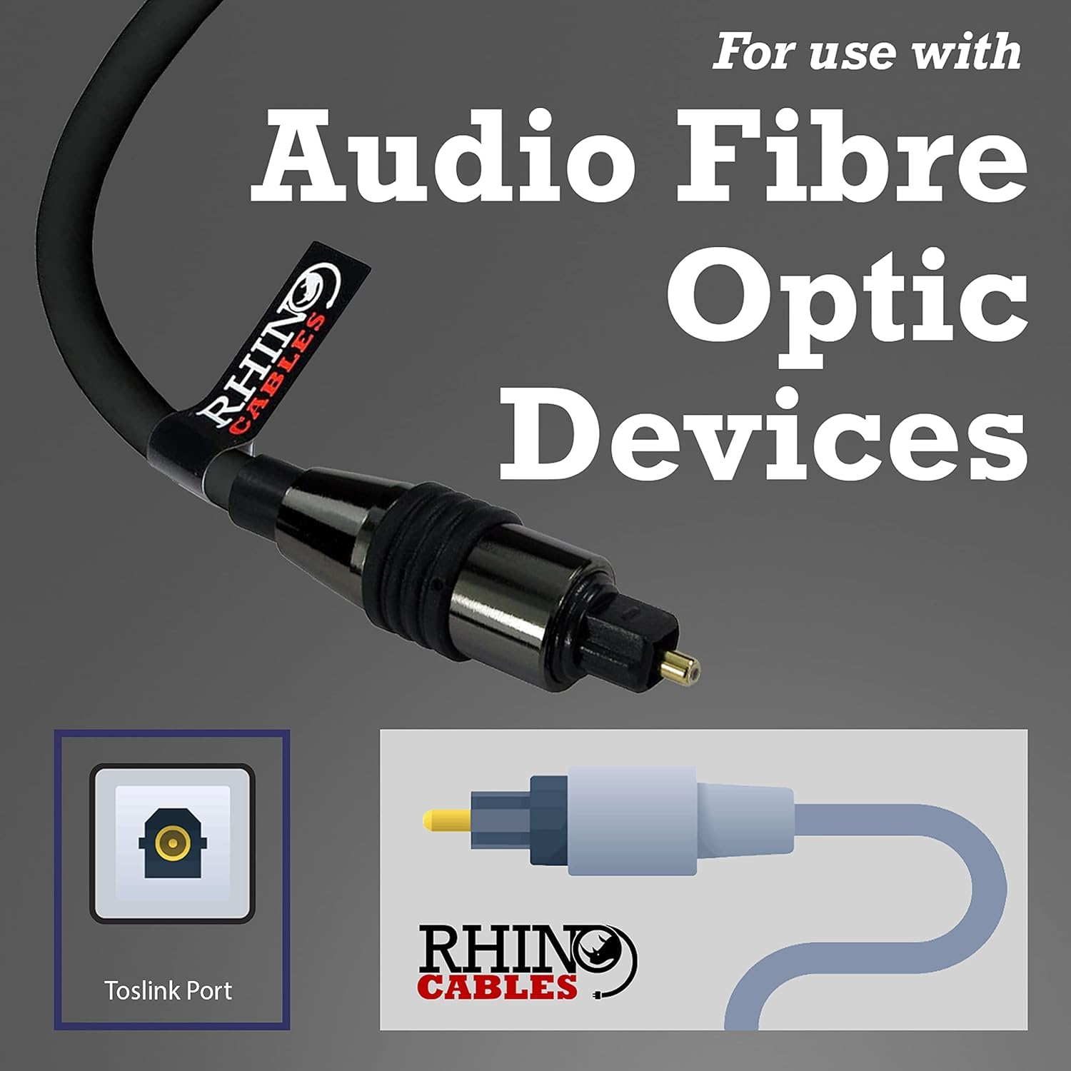 rhinocables Toslink Optical Audio Cable with Gold-plated Contacts - Image 3