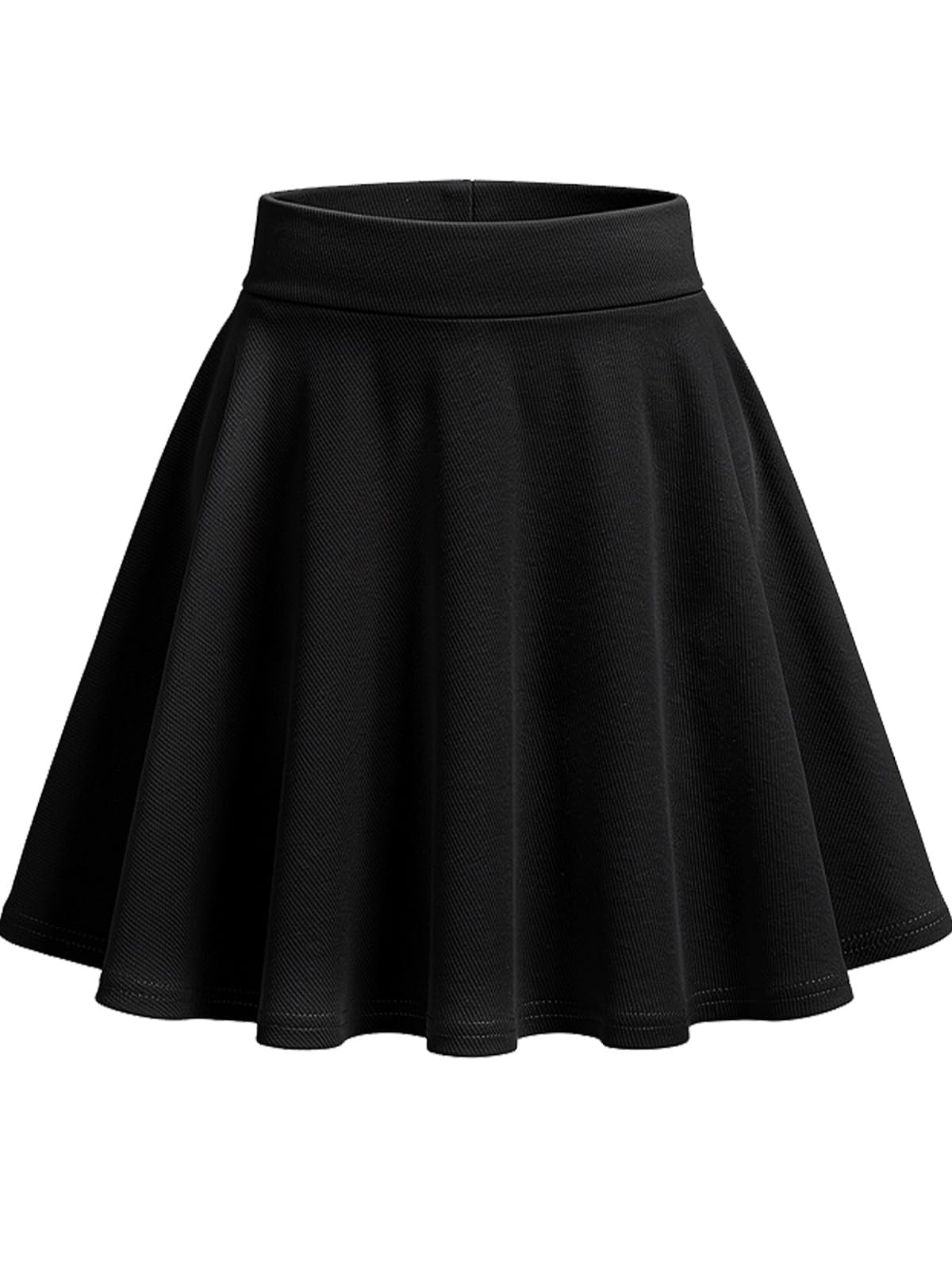 BALAYSIER Basic Rock Damen Hochtailliert Dehnbaren Mini Skater Rock Schwarz mit Shorts A Linie Kurz Faltenrock Mädchen für Alltag Date Partys