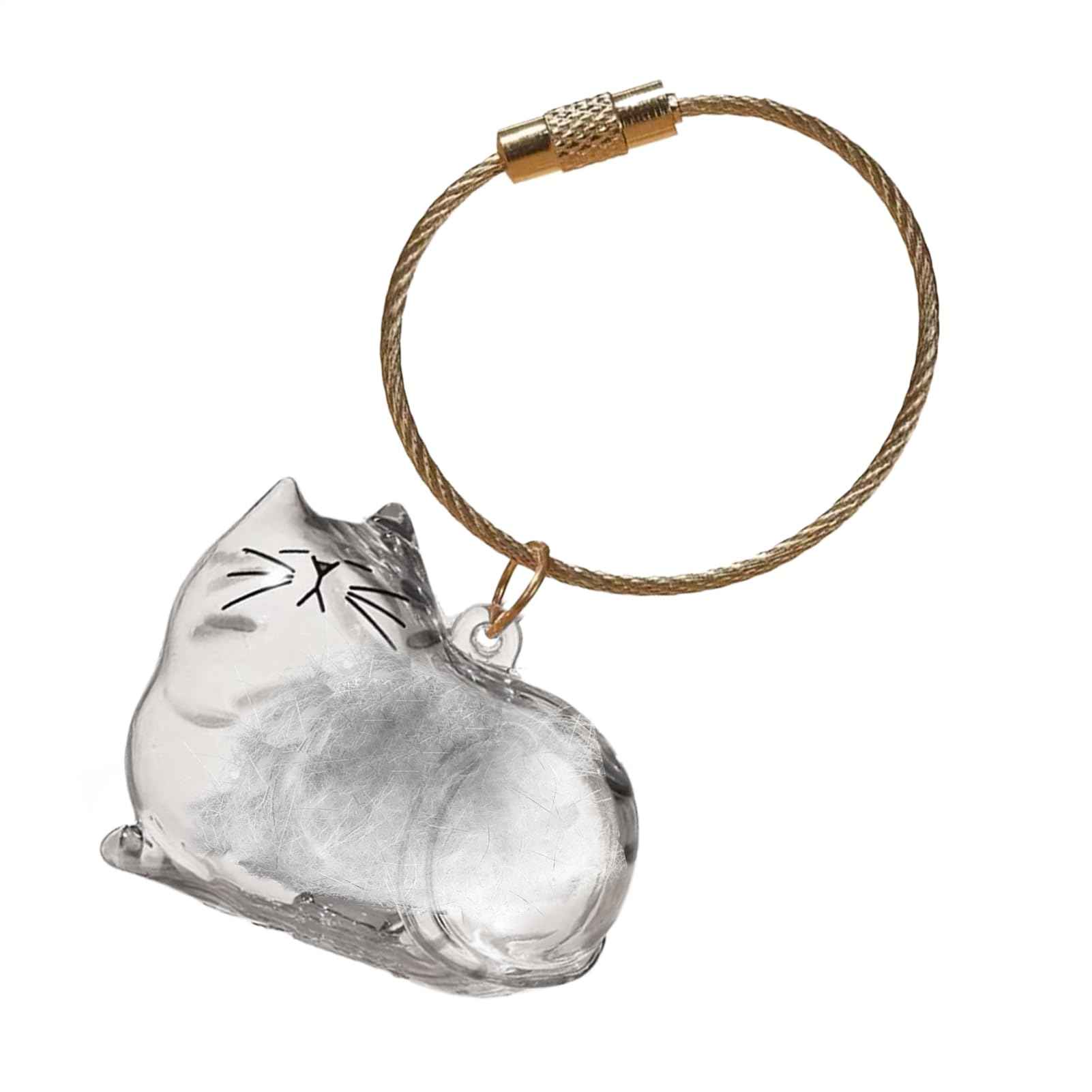 Capsules Cat Hair Memorial 4,5 cm, brelok przezroczysty Pet Furs & Whisker Storage, kapsułki do przechowywania butelek do włosów kota, prezent pamiątka dekoracyjna zawieszka dla stratnego przyjaciela