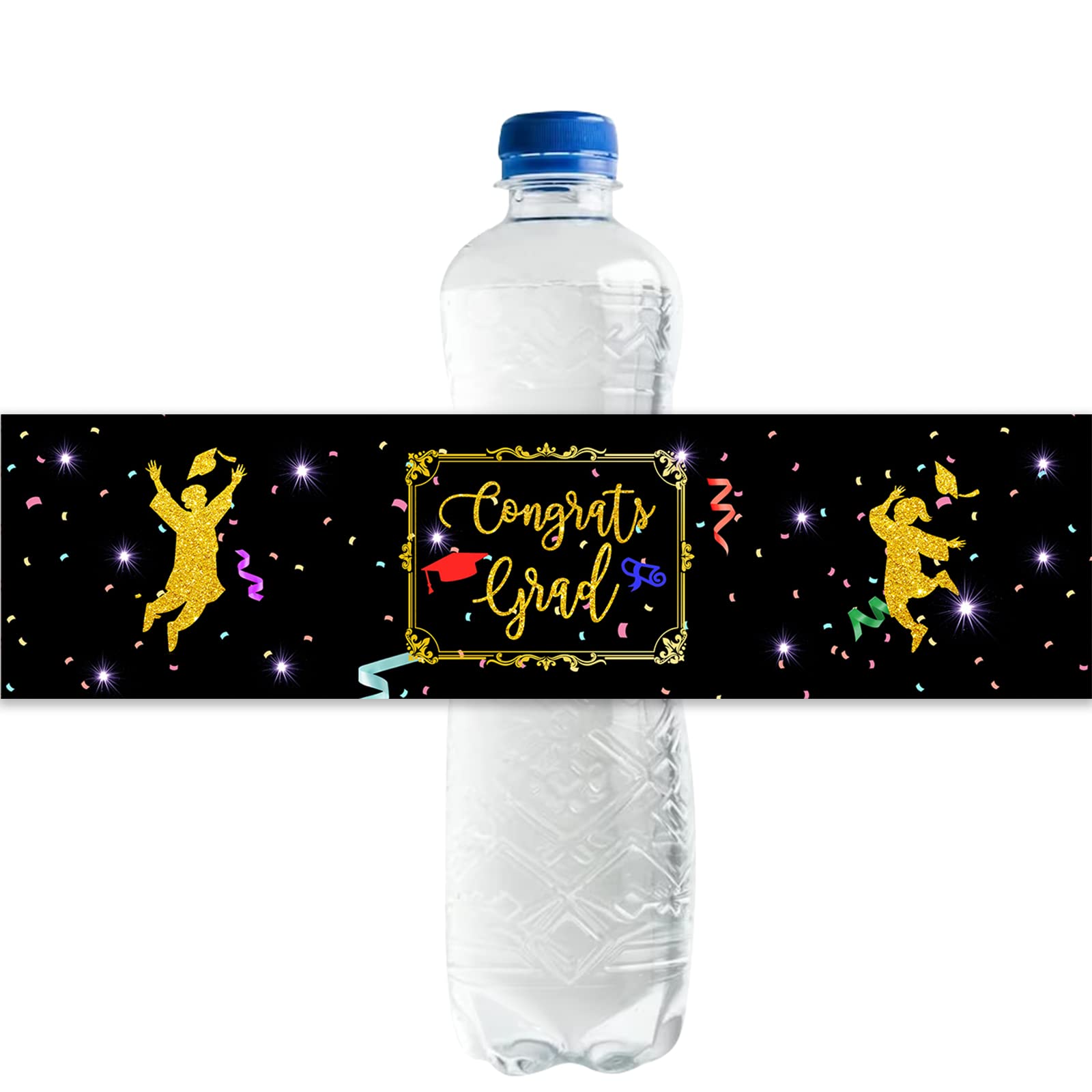 Congrats Grad Water Bottle Labels, Class of 2025 Water Bottle Stickers, Finally Done/Graduation Bottle Wrappers for Grad Party Supplies - 30pcs