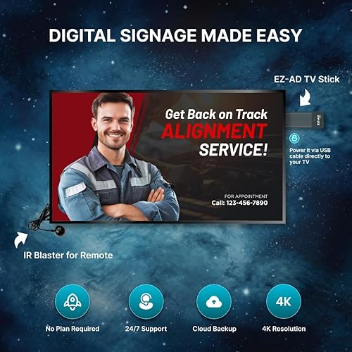 Miniatura 10 de EZ-AD Kit de reproductor 4k de señalización digital de TV  Reproductor multimedia de señalización digital, contenido de publicación automática,