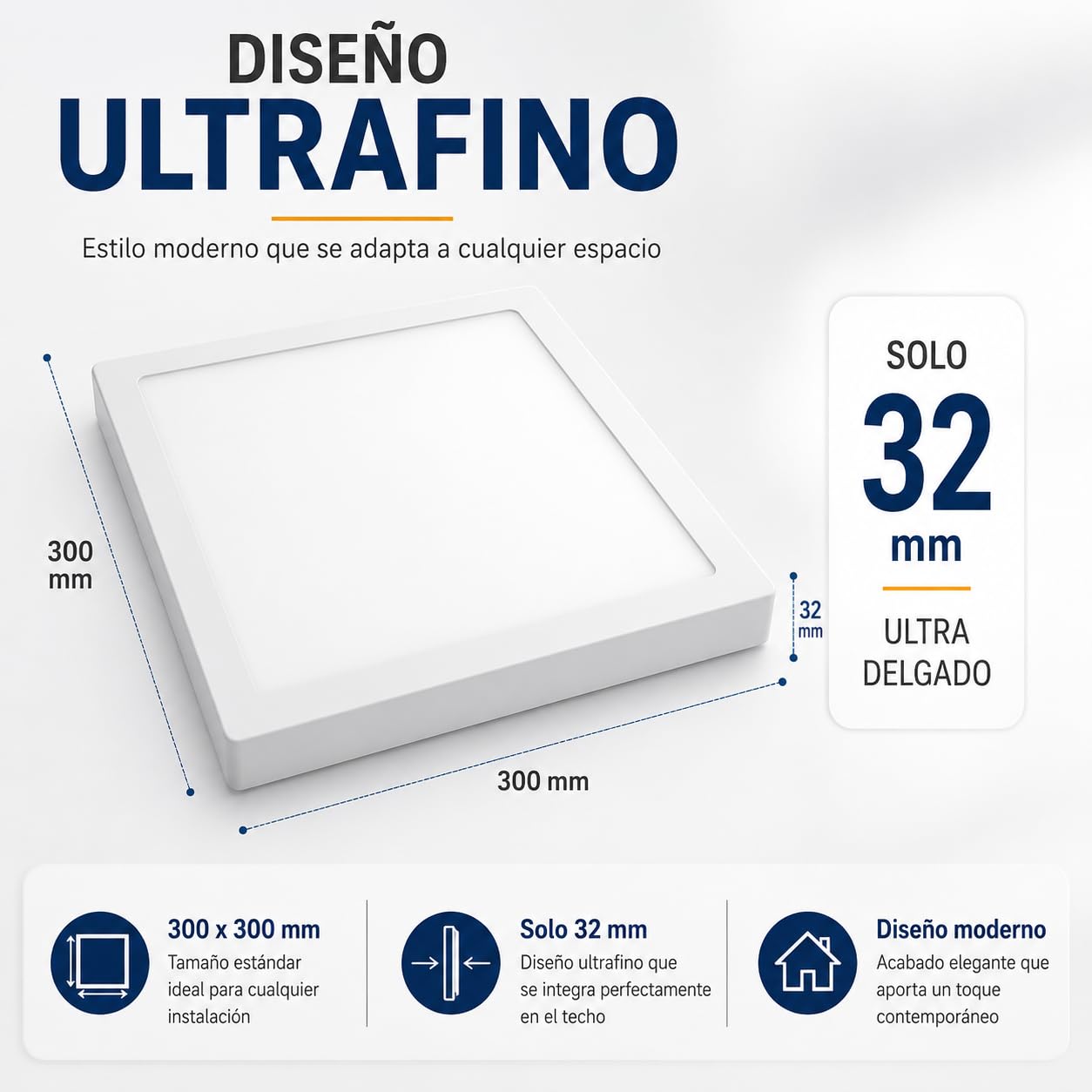 Plafoniera LED Quadrato 30x30cm, 24W (Pack 5) Luce Calda 3000k Superficie Luce a LED Sottile Per Soggiorno, Sala da Pranzo, Cucina, Ufficio ONSSI LED