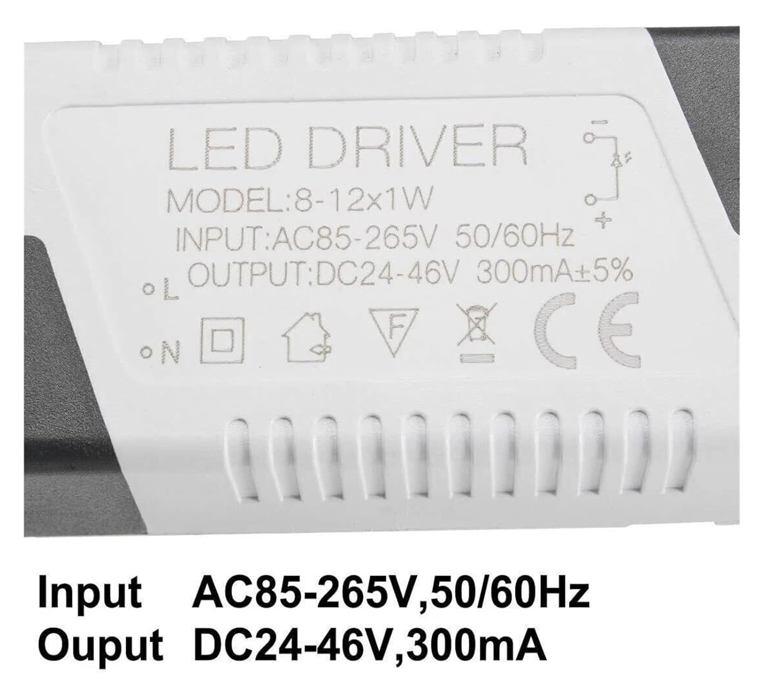 AC 240V to DC 24-46V 12W LED Driver Switching Power Supply Transformer