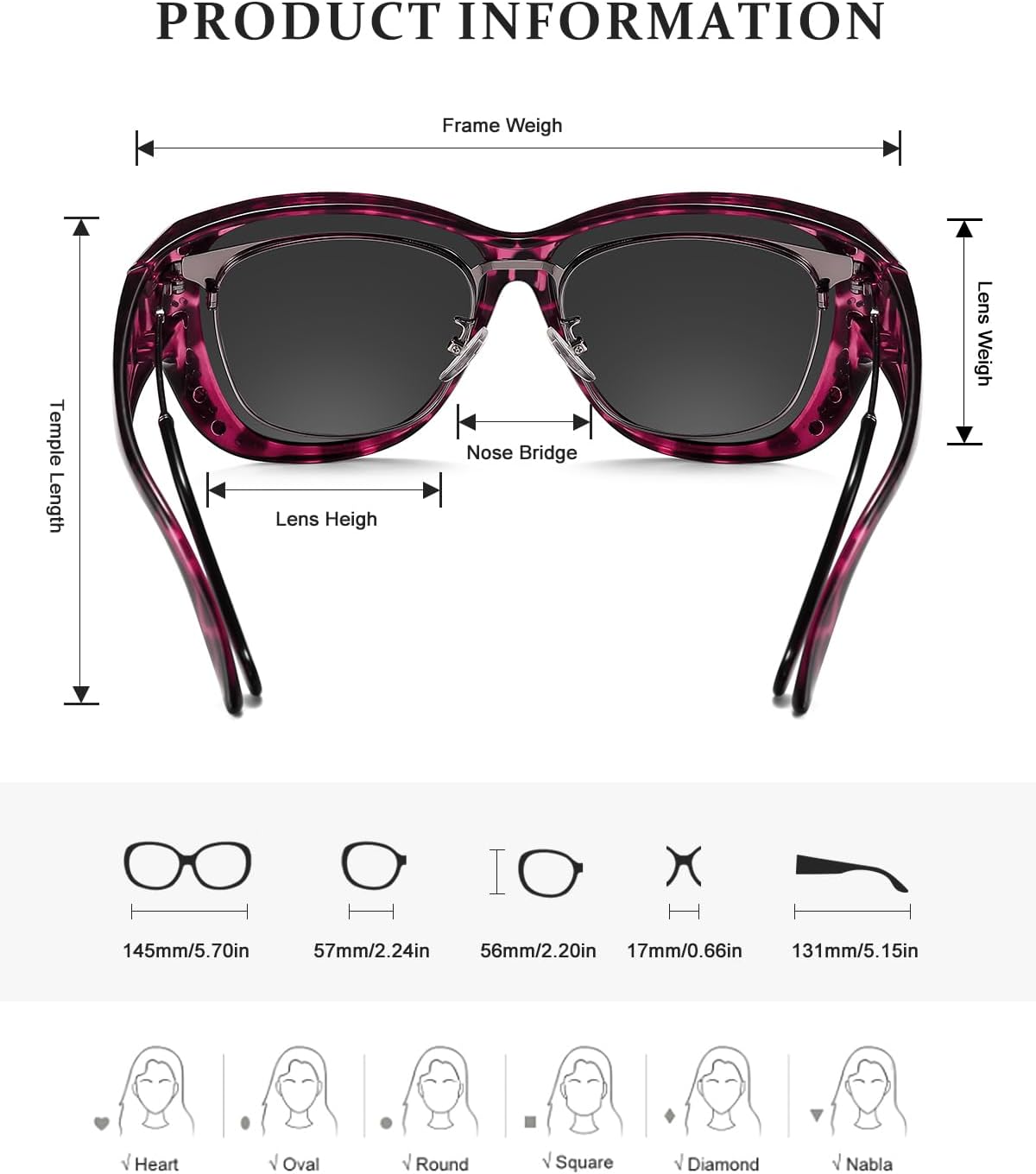 Wzerry Sunglasses Fit Over Glasses for Women, Retro Over Prescription Glasses Polarized UV 400 Protection with Rhinestone - Image 4