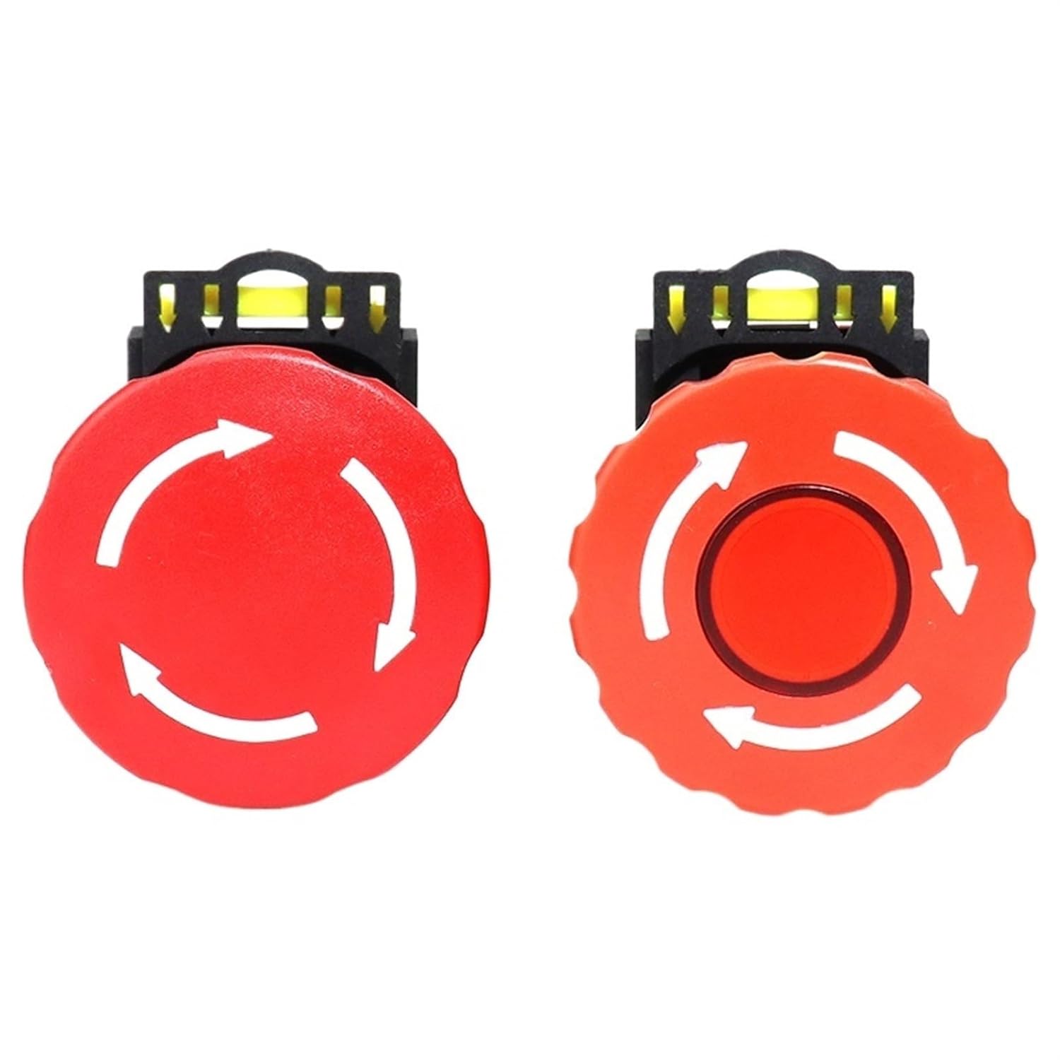 30mm Emergency Stop Button Switch On Off LA36M Latching Locked Plastic Mushroom E-Stop Switch with Red LED Light 220v 12v 24v(Without Light,ACDC24v)