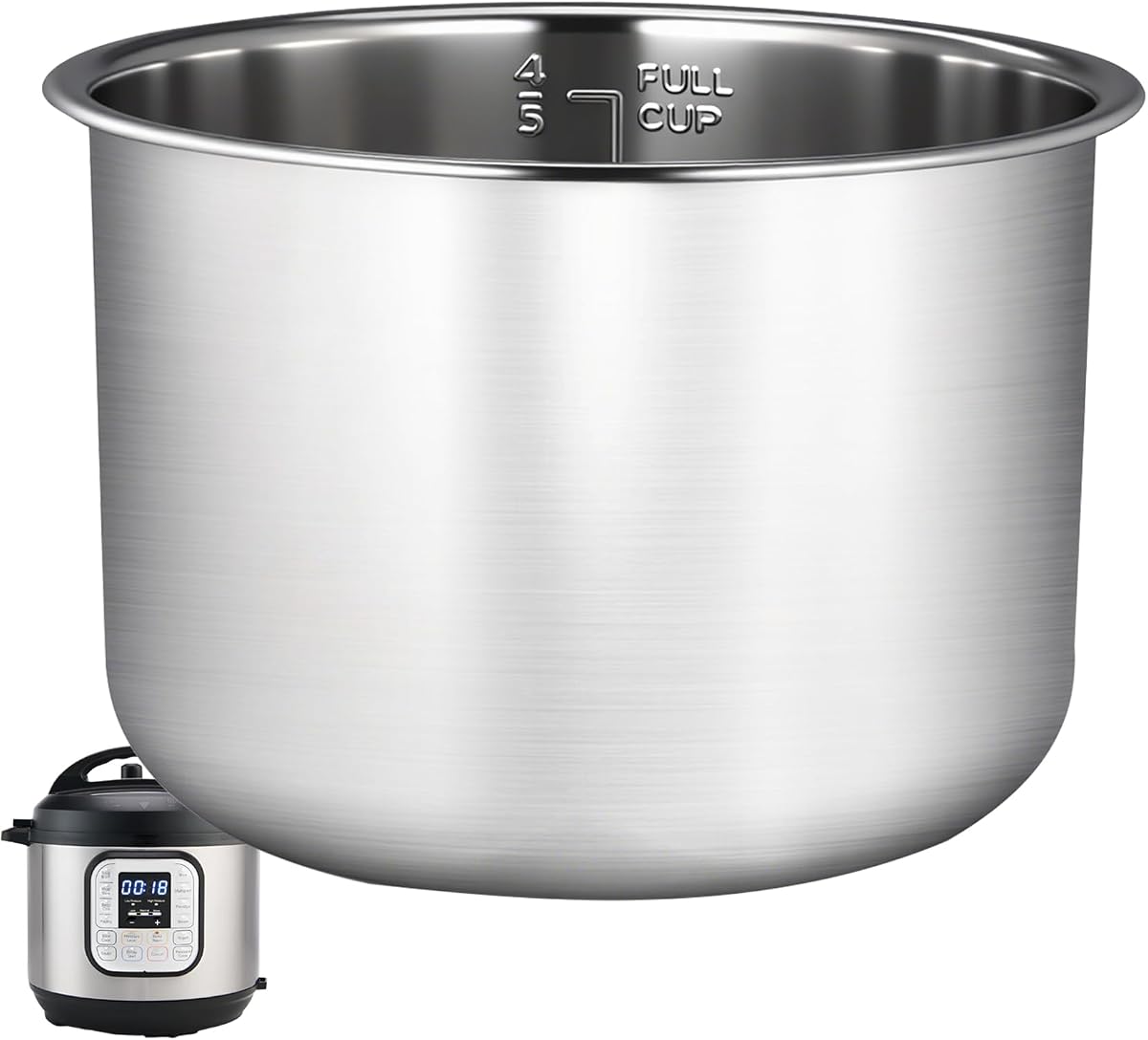 Stainless Steel Inner Pot for Instant Pot 6 QT, 0 Coating, 3 Year Warranty | 304 [18/8] Food-Grade Stainless Steel, Tri‑Ply Even Heat, Replacement for Instant Pot 6 QT, Dishwasher Safe