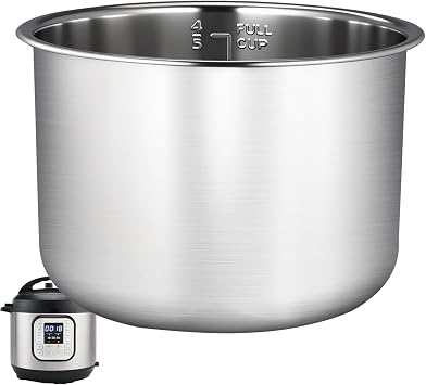 Upgraded Stainless Steel Inner Pot for Instant Pot 6 QT, Replacement Pot for Instant Pot 6 Quart, 304[18/8] stainless steel t