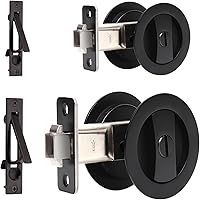 Vista 30 de Dontay Cerradura de Privacidad para Puerta Corredera, Manijas Empotradas, Distancia al Borde de 2-3/8", Pestillo (Dormitorio/Baño), Perilla