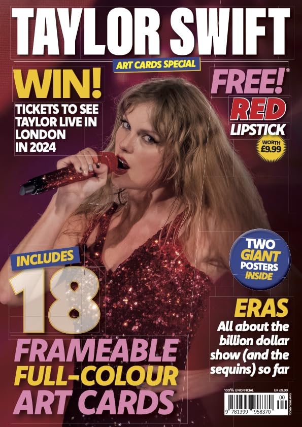 TAYLOR SWIFT ART CARDS - GIANT (A1) POSTER - 18 ERAS TOUR COLLECTORS IMAGES - FREE RED LIPSTICK (P&P applies)
