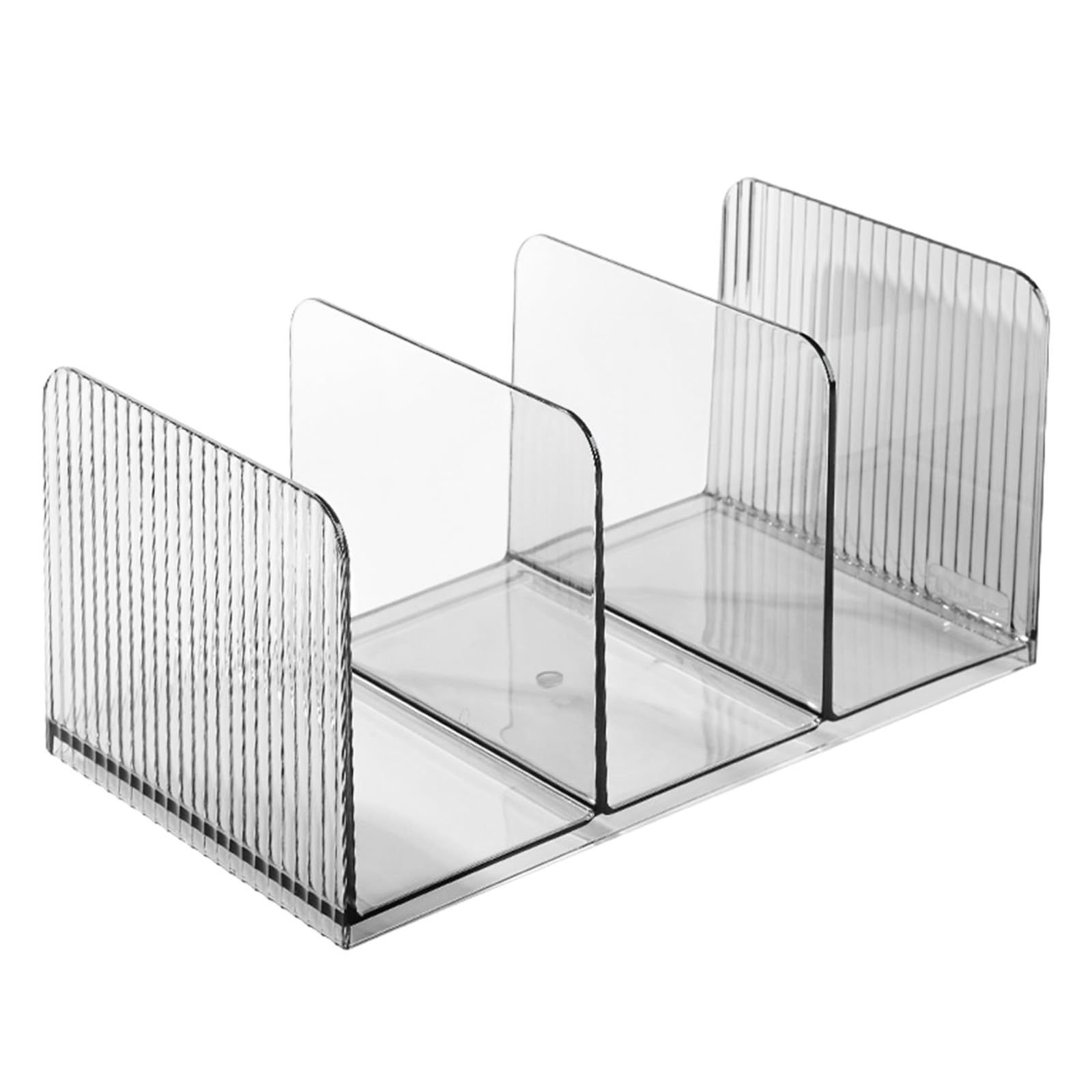 Bookend for Shelf 3 Section Acrylic Bookends Magazine Stand 3 Compartments Space Saving Desktop Organiser Book Stopper Bookstand for Home