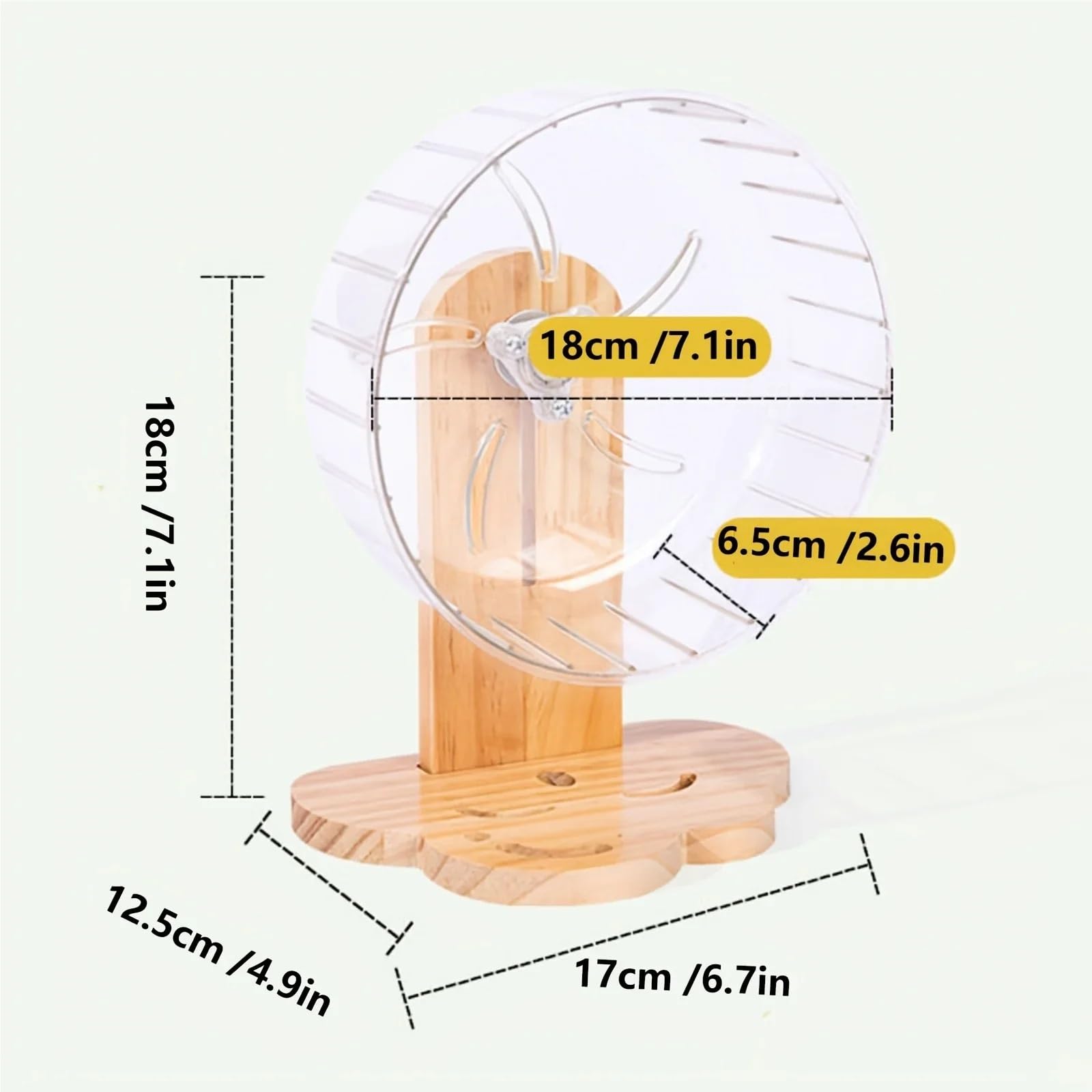 Rueda Hamster Pelota Transparente Grande for Correr, Ejercicio silencioso, 18cm, Jaula silenciosa, Juguete de Fitness para Mascotas