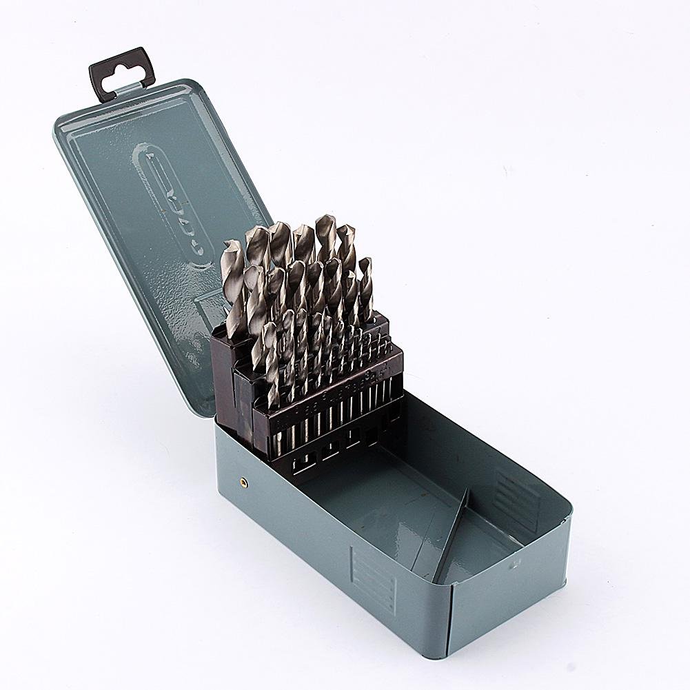 Set punte trapano in metallo, Punte Metallo Rettificate HSS 1-13mm, 25 pz. Set punte trapano con punta elicoidale, scatola, qualità professionale