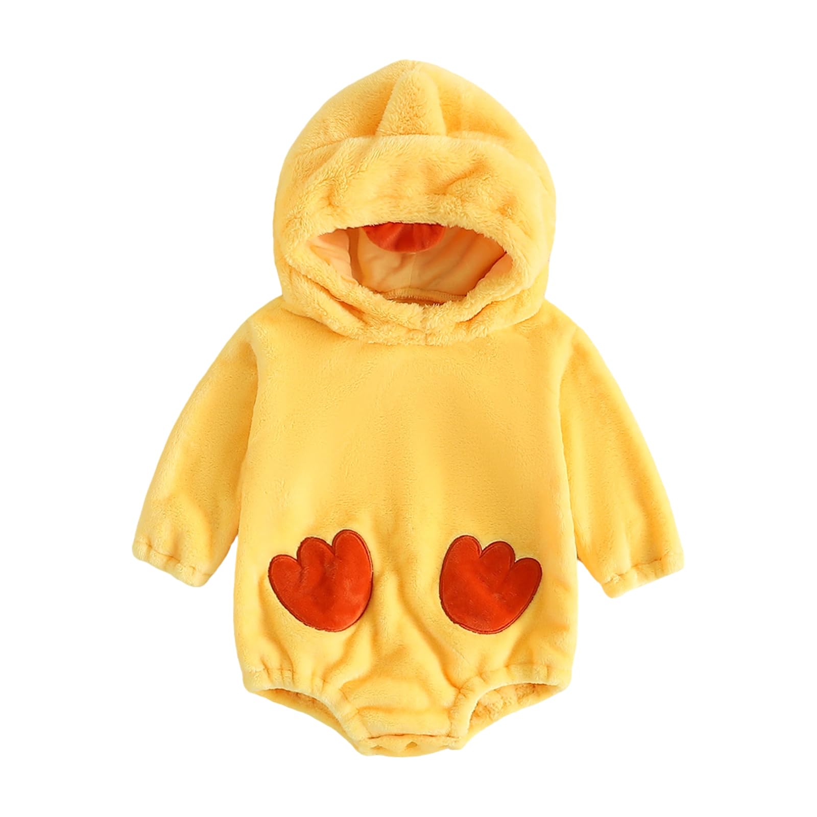 Lodnrimya Baby Halloween Costume Infant Boy Girl Animal Monster Hooded Romper Toddler Cosplay Warm Clothes (A-Yellow, 6-9 Months)