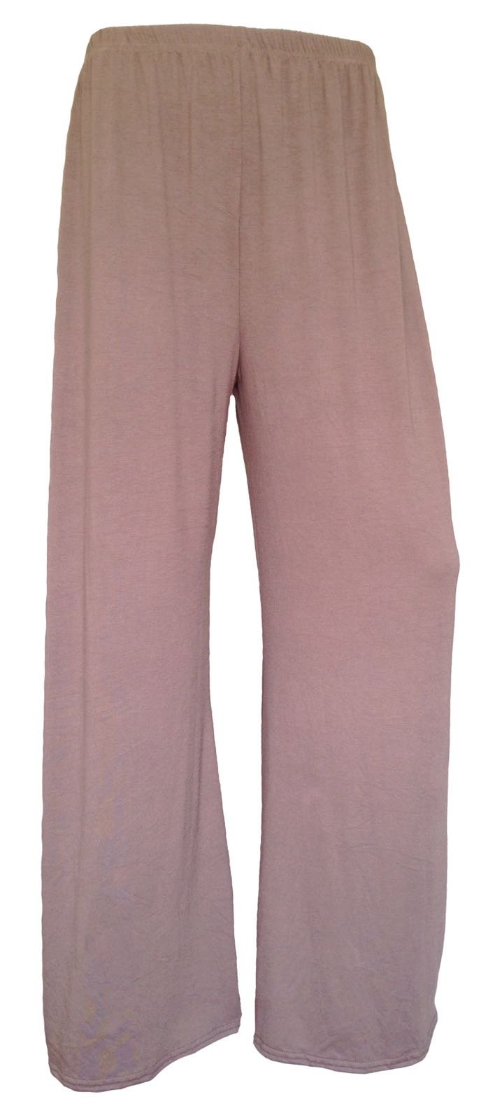 Women's Mocha Plus Size Plain Palazzo Wide Leg Flared Trousers Pants Uk 8-26 (Xxl (20-22 Uk), )