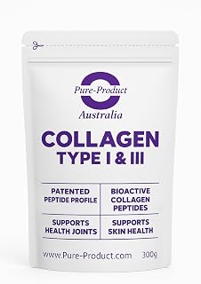 Pure Product Australia - Collagen Peptides Type I & III (Germany) - Supports Skin, Hair, Nails & Joints - 300g Unflavour