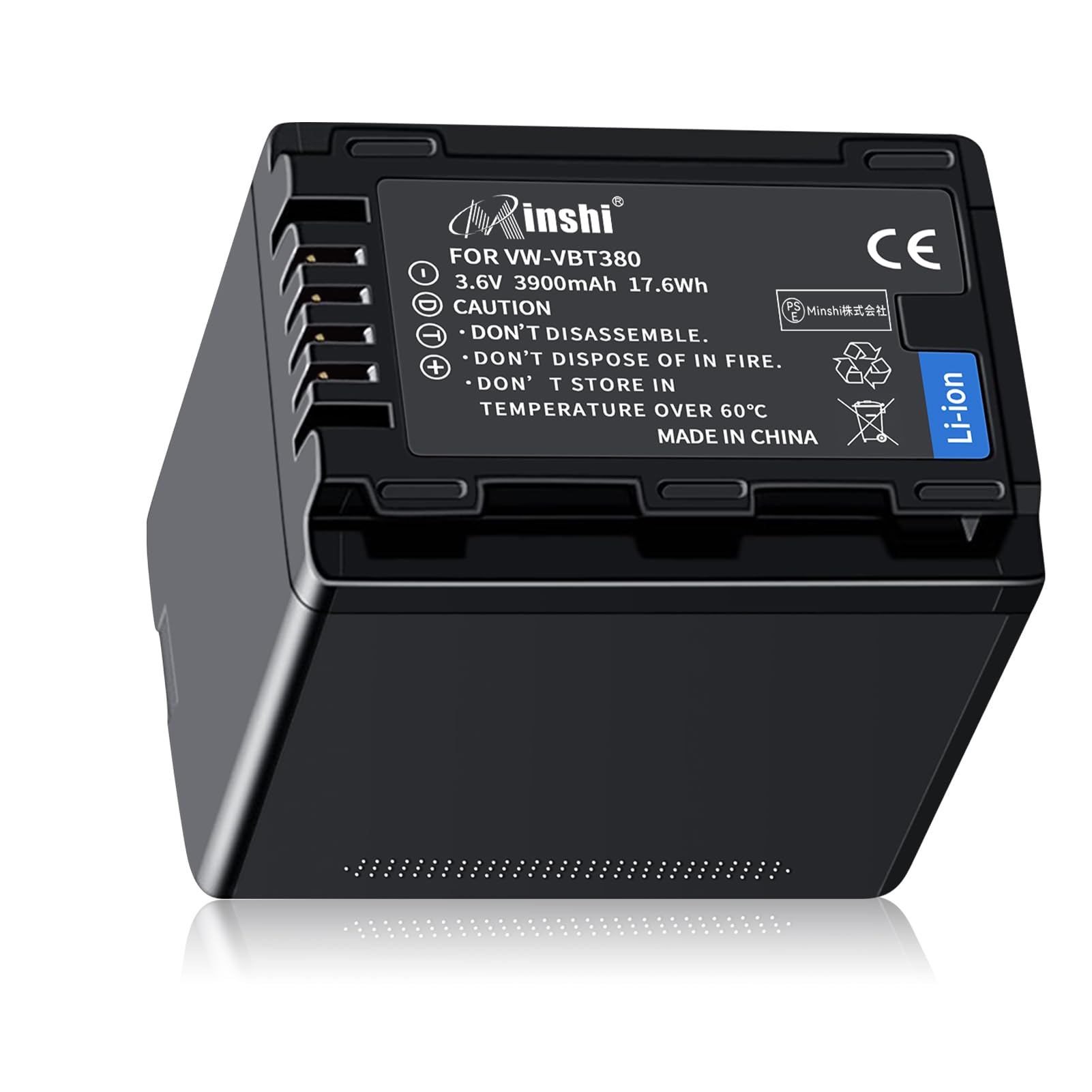 Amazon | MINSHI Panasonic対応 充電式リチウムイオンVW-VBT380交換