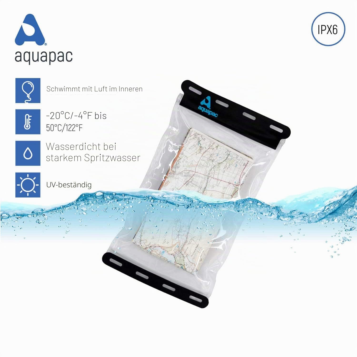 Aquapac Small Wasserdicht Kartenhülle für den Außenbereich Wandern Kajakfahren Camping Größe 19.5x30cm