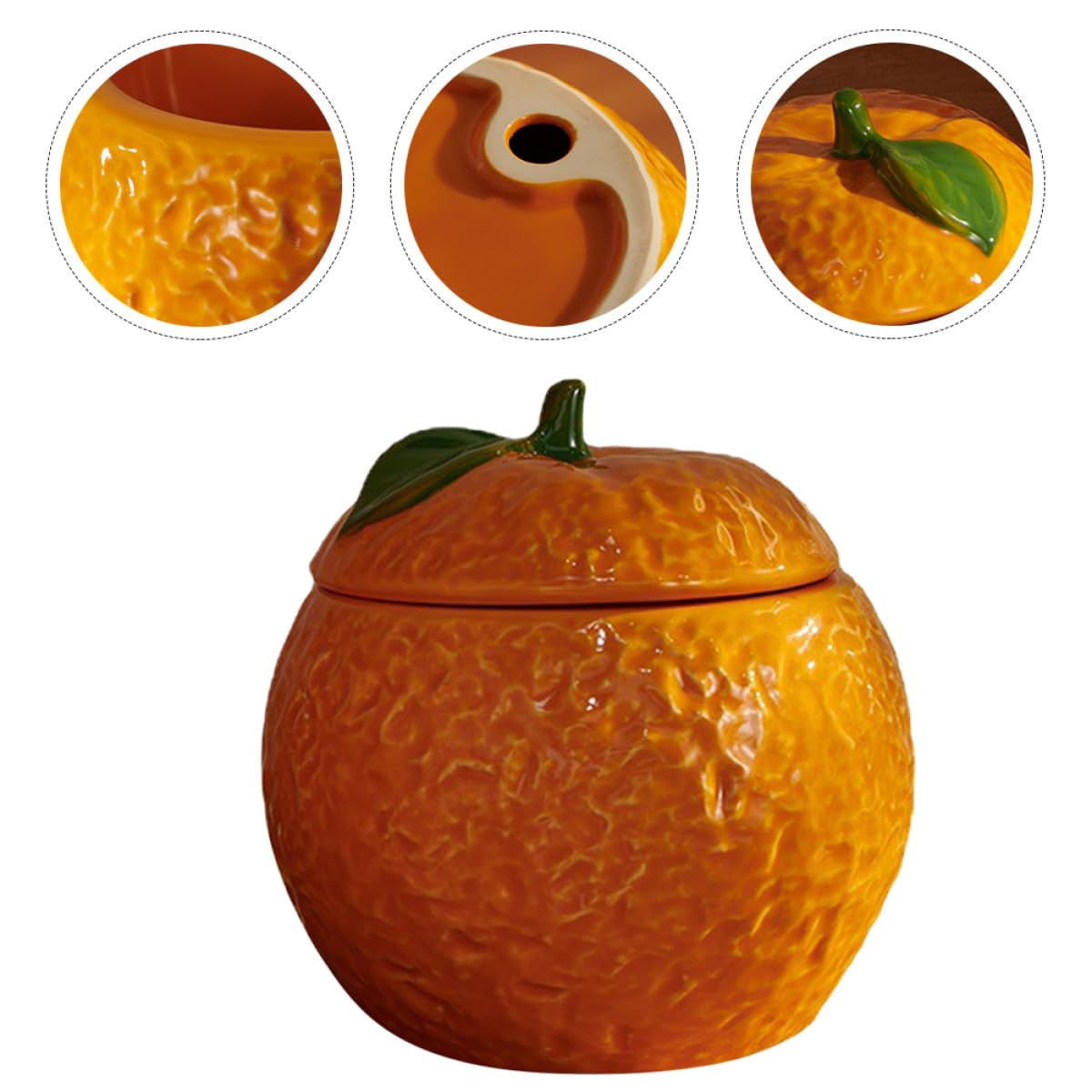 BESPORTBLE Barattolo in Ceramica Arancione Coperchio per Tè e Cereali
