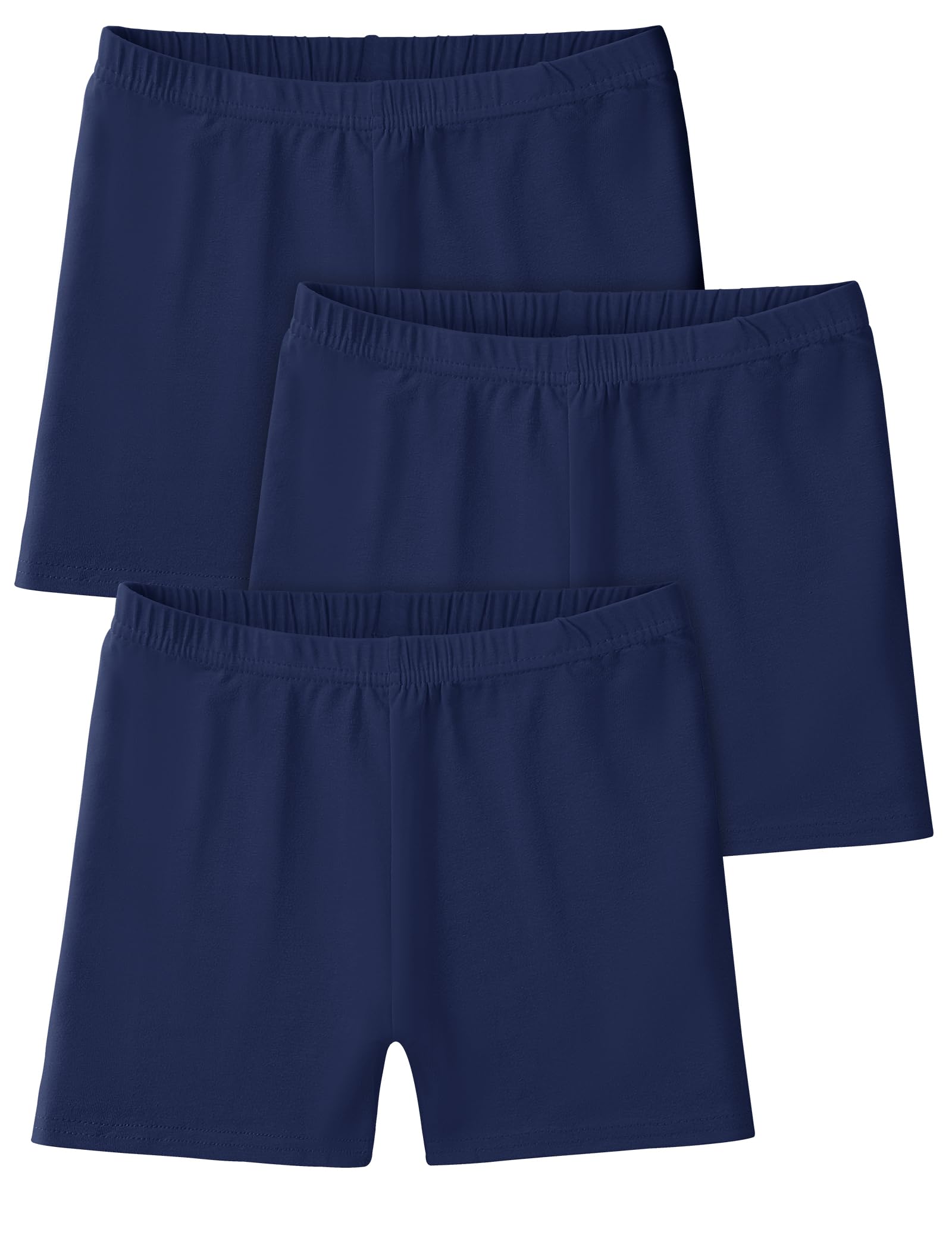 Somaibo 3 Pack Girls Bike Shorts Kids Cartwheel Under Dress Cotton Short