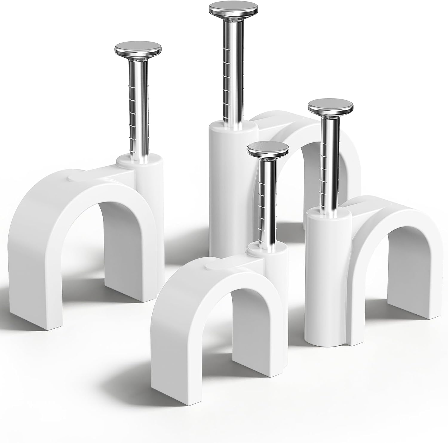 400 Pcs Cable Clips Nail in, Cord Clips Ethernet Cables 4/6/8/10mm White