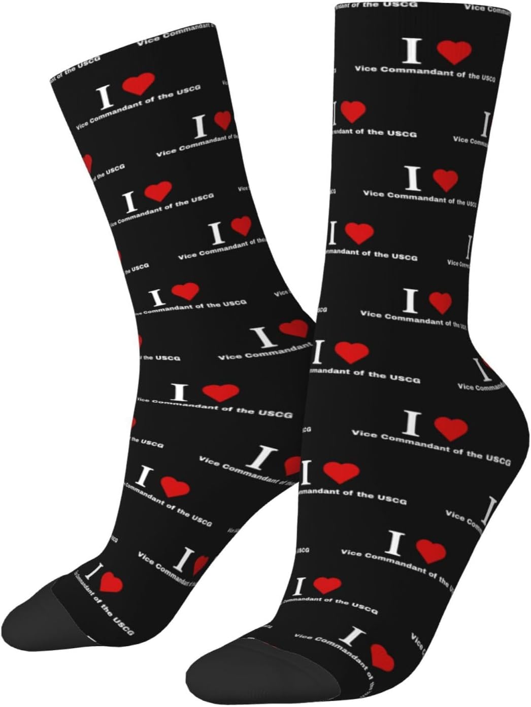 I love Vice Commandant of the USCG Socks For Men Women Sport Crew Athletic Running Wicking Socks