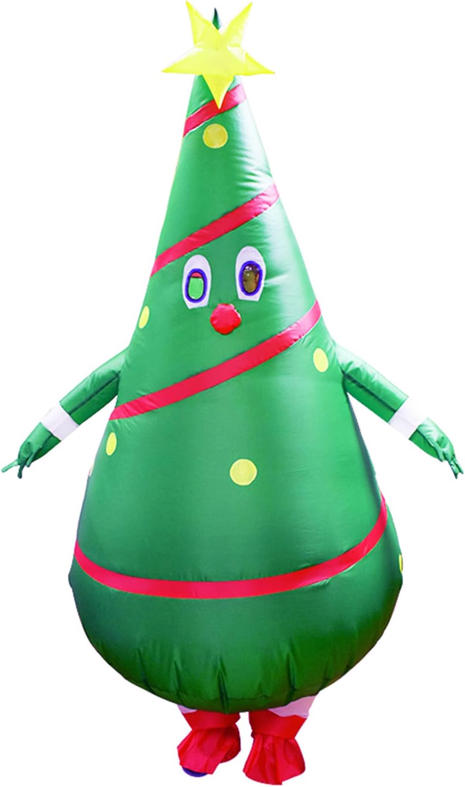 ZISUEX Santa Claus Inflatable Costume - Xmas Blow Up Suit Christmas Jumpsuit
