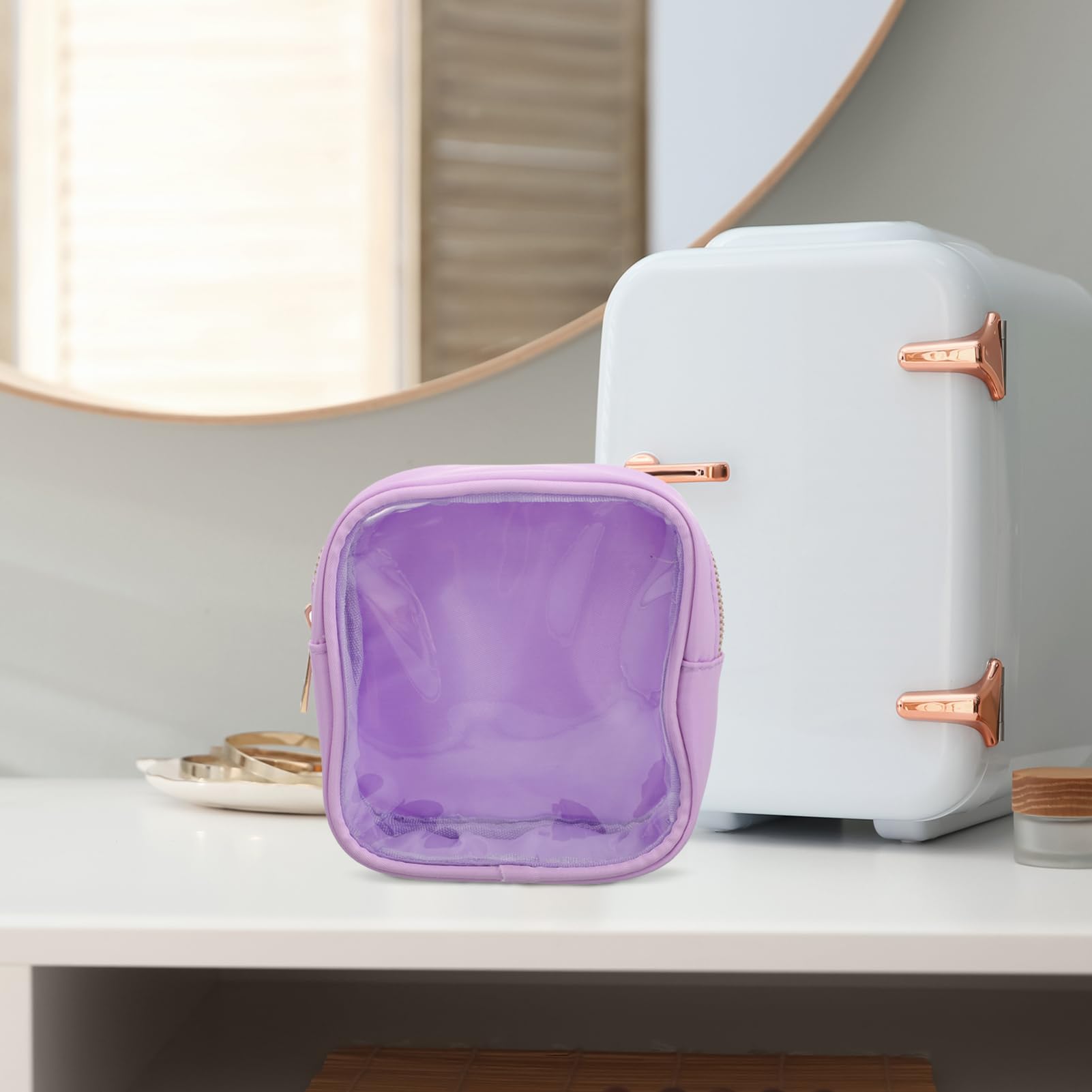 LIFKOME cosmétique couleur bonbon pochette organisateur de voyage pochette transparente voyage trousses de maquillage transparentes trousse cosmétique de voyage PVC Violet