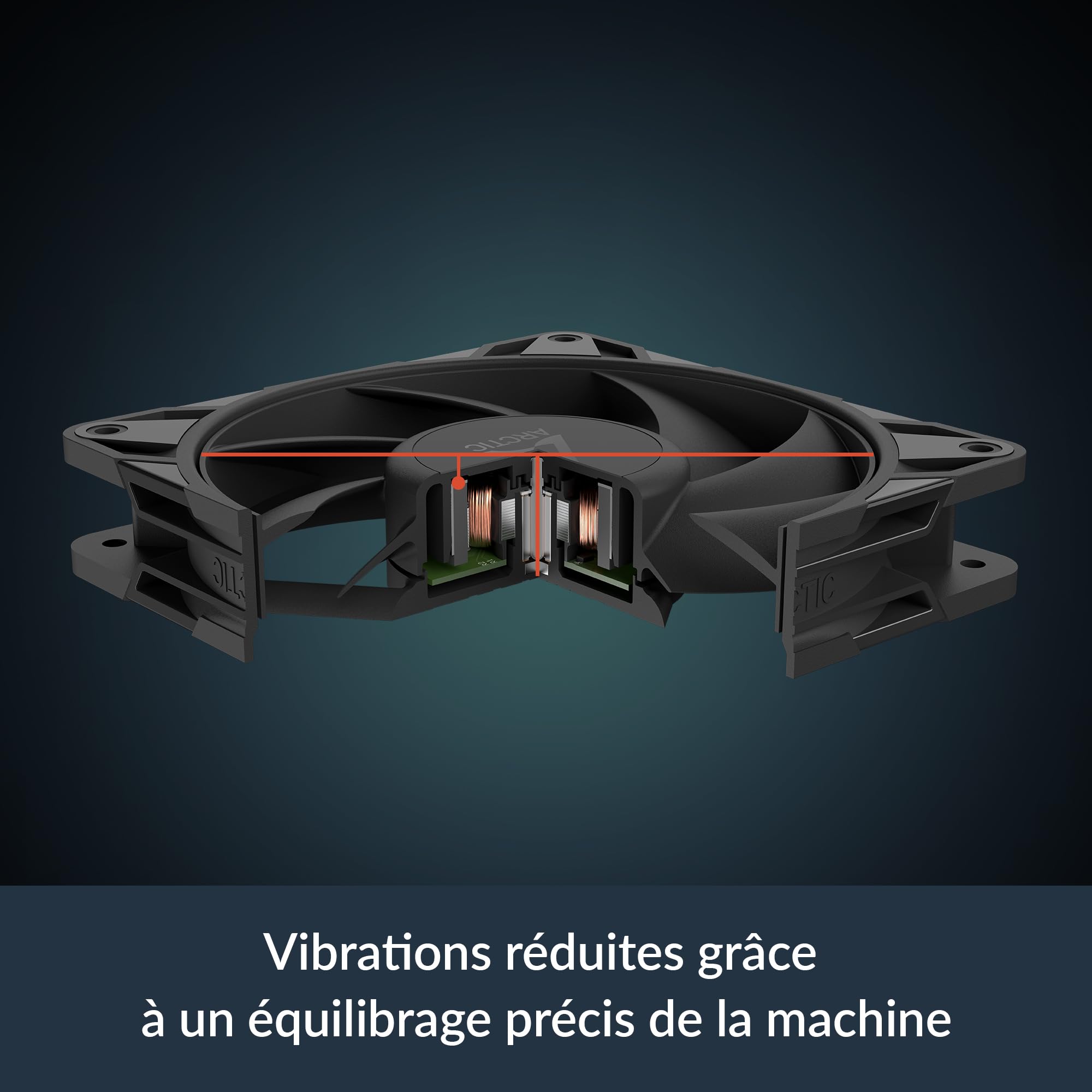 ARCTIC P12 Pro - Ventilateur Puissant et Haut de Gamme, Ventilateur PWM 120 mm, 600-3000 rpm, 0 rpm <5% PWM, Palier à Douille Hydrodynamique, 4 Broches - Noir