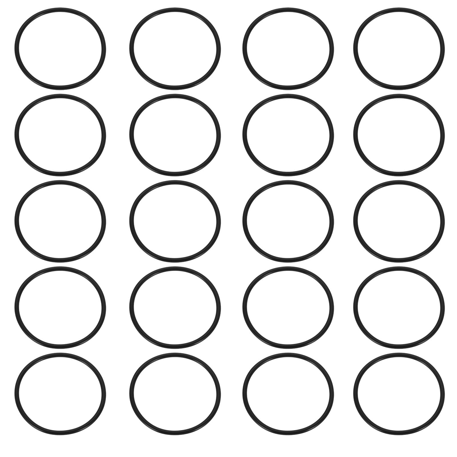 PATIKIL O-ring, 20 szt. Gumowe uszczelki EPDM okrągłe o-ringi do silników samochodowych, pompy elektromagnetyczne, przyrządy, czarne (ID x OD: 45 x 50 mm)