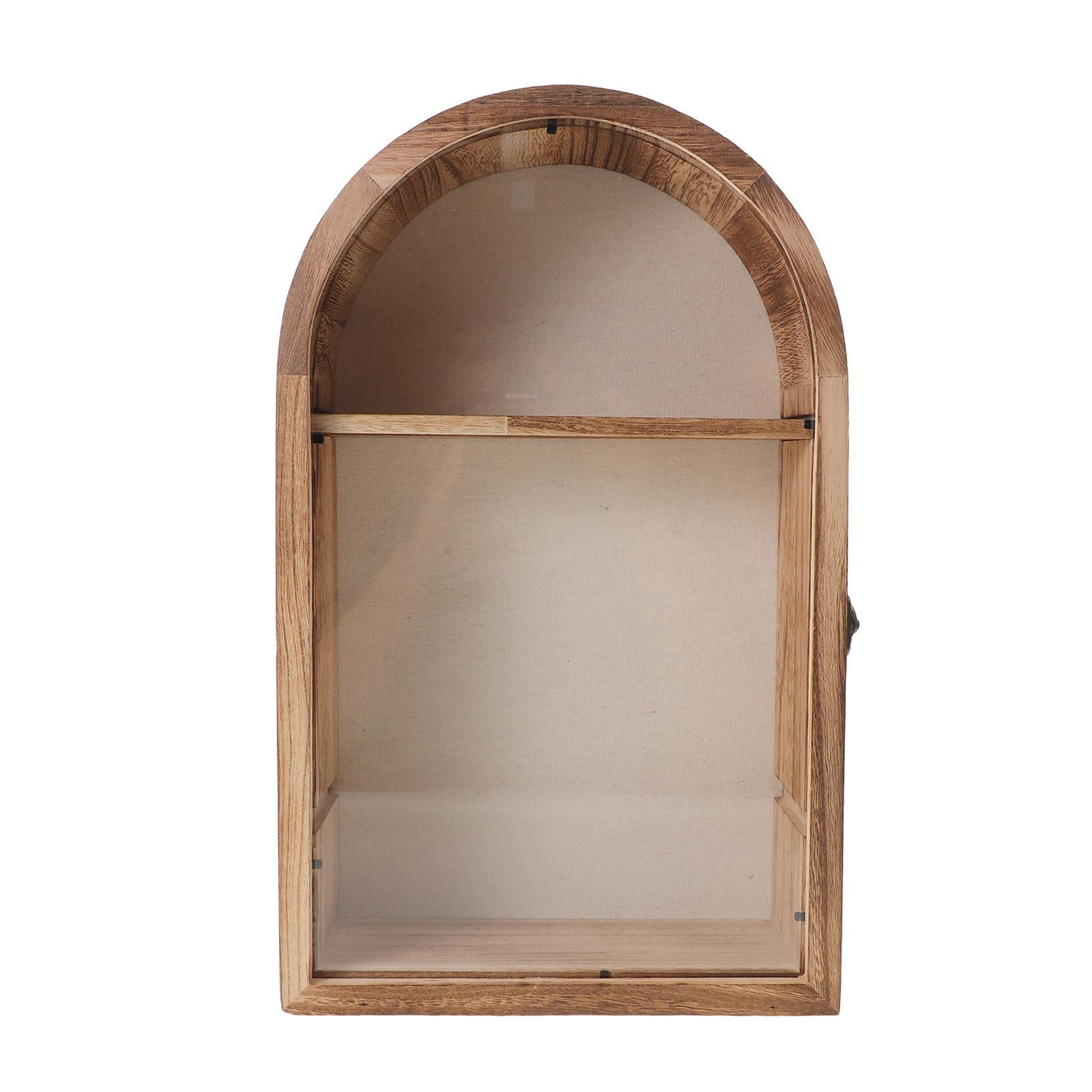 Cadre photo en bois massif ovale boîte à ombres murale rustique beige