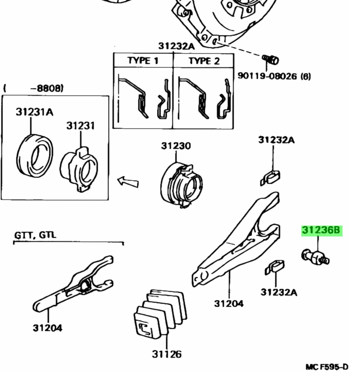 Clutch Release Fork Pivot Ball stud Fit for Toyota 4Runner Tacoma Corolla Cressida Pickup Previa T100