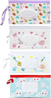 KGDUYC 4PCS Feuchttücher Tasche für Babys, Feuchttücher Tasche für Unterwegs Feuchttücher Beutel für Babys Tragbar Wiederv...