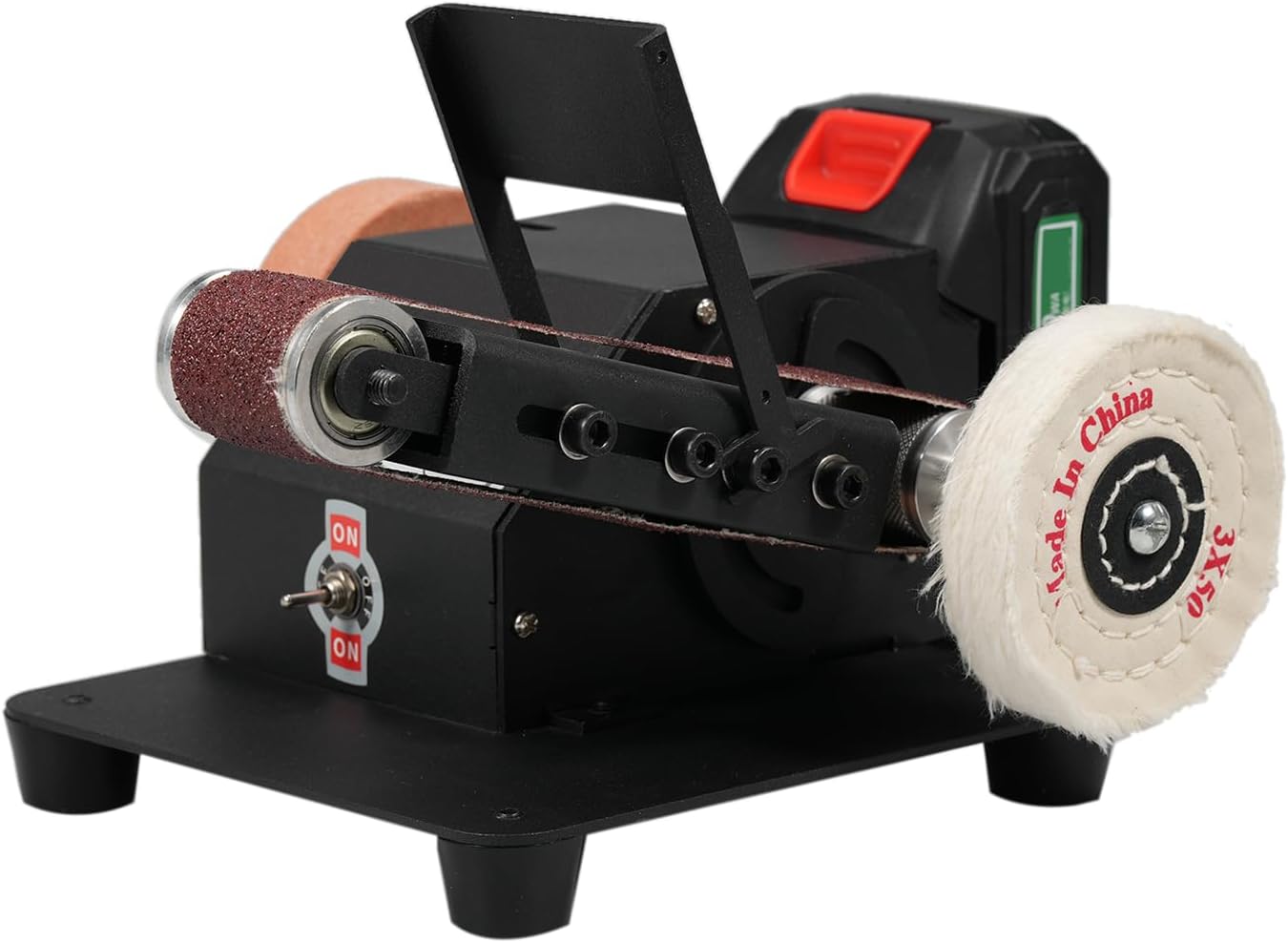 250W Mini Belt Sander Electric Bench Grinder Sanding Machine Small Grinder Sharpener Polisher Machine with 10 Sanding Belts for DIY Woodworking Resin Jewelry Making Knife Sharpener