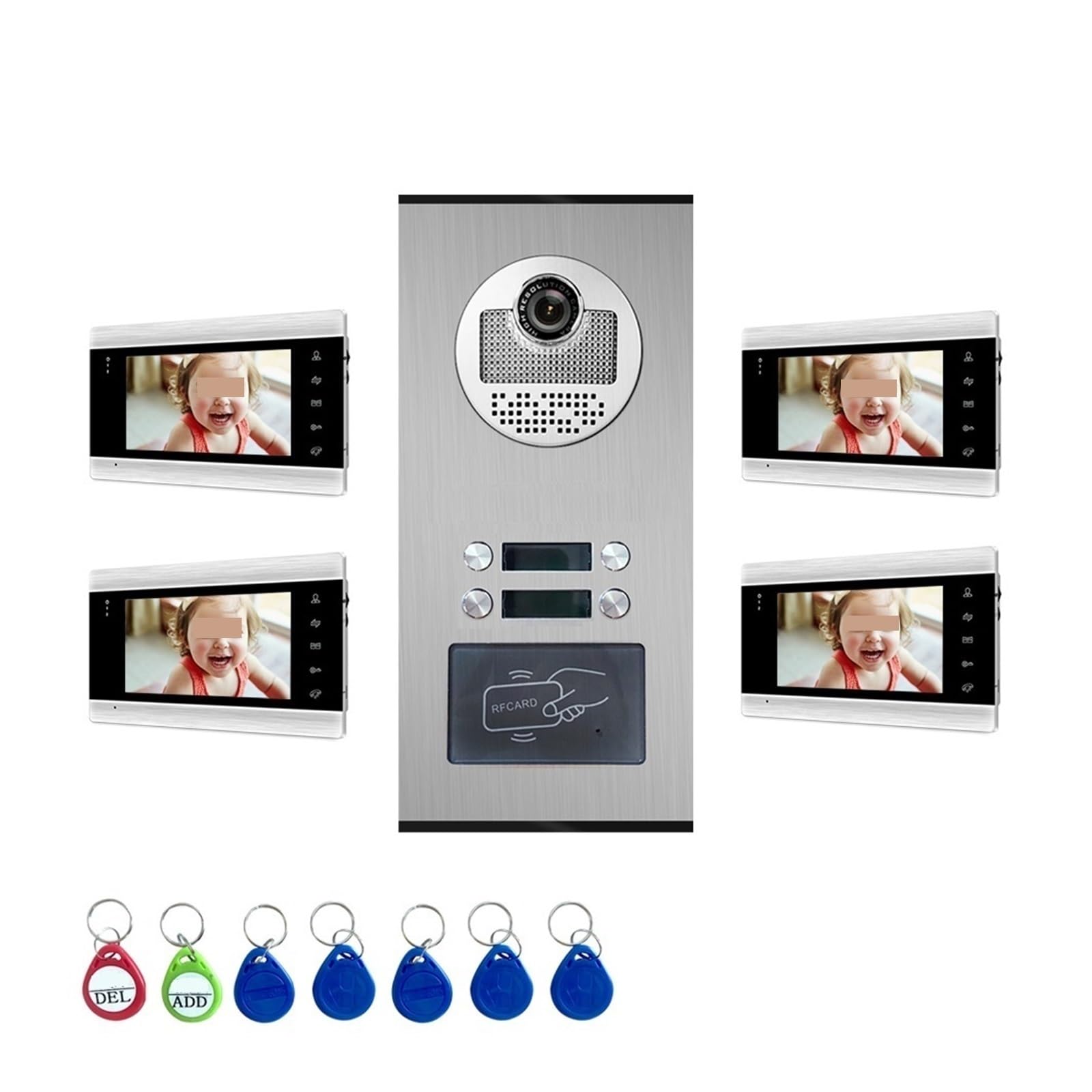 Sonnette sans fil Interphones Vidéo Intelligents For La Maison Wifi Sonnette D'entrée De Porte Vidéo Avec 2/3/4/6/8 Boutons De Panneau D'appel Anneau Interphone Dans La Maison Privée pour le bureau de