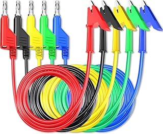 سلك سيليكون بقابس بانانا 4 ملم 15 امبير إلى كابل اختبار بمشبك تمساح - لون أسود