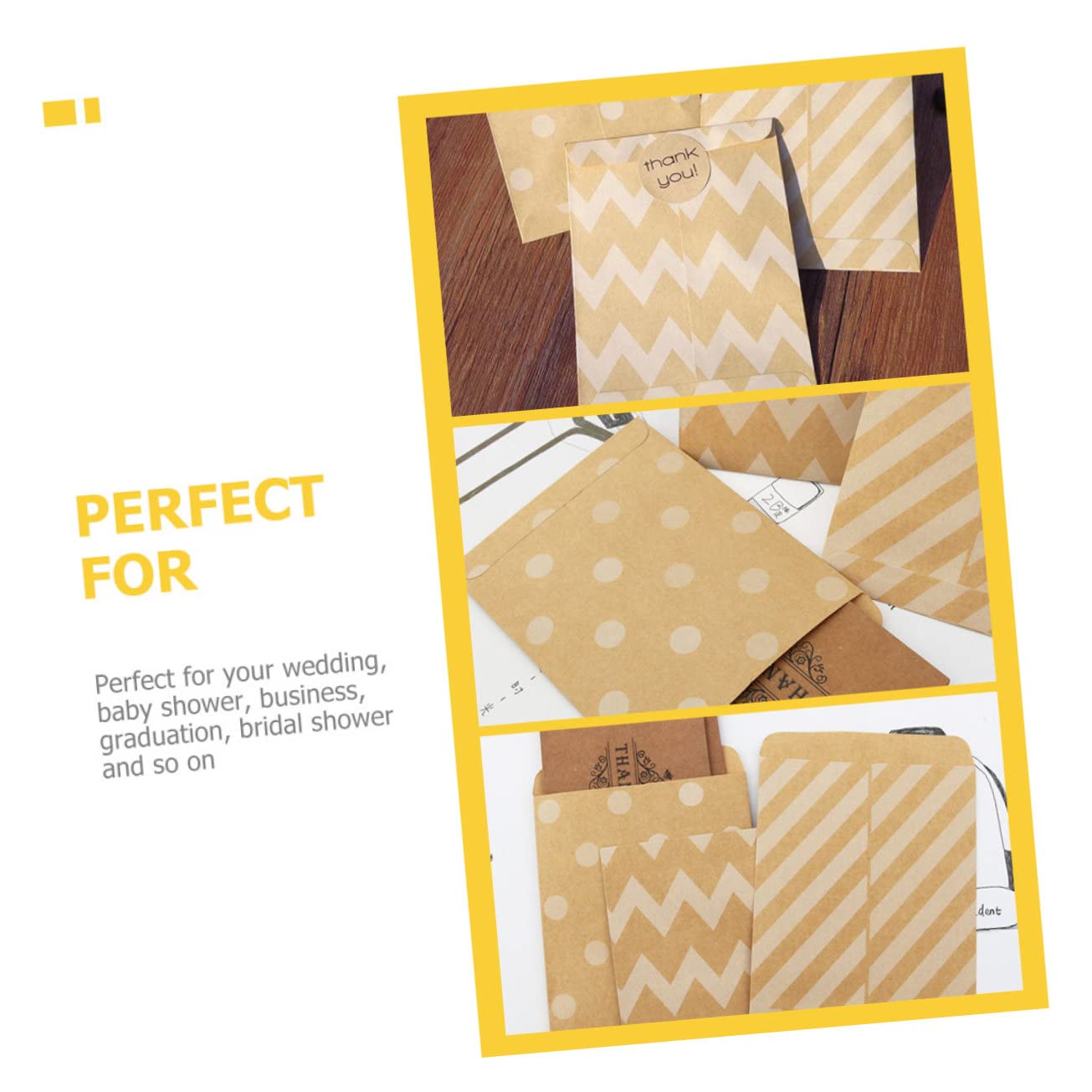 DOITOOL 3 Set Buste Per Biglietti Kraft Per Compleanni Cerimonie E Eventi Eleganti E Versatili Per Regali E Ringraziamento 80 Pezzi * 3