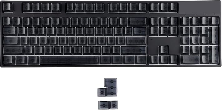 YMDK ABS 104 87 61 ANSI ISO Blank Black Translucent OEM Profile Shine Through Keycap for RGB MX Mechanical Keyboard GK61Only Keycap