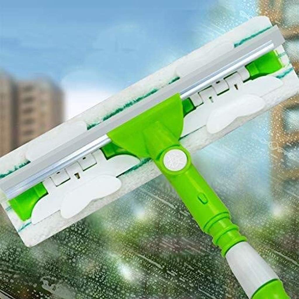 Extension Pole Window Washing Tool Microfiber Squeegee for Car Windshield Glass,Shower Room,Outdoor High Window Cleaning