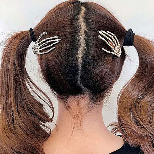 Barrettes tête de mort strass Wekicici fixent vos coiffures gothiques de fête